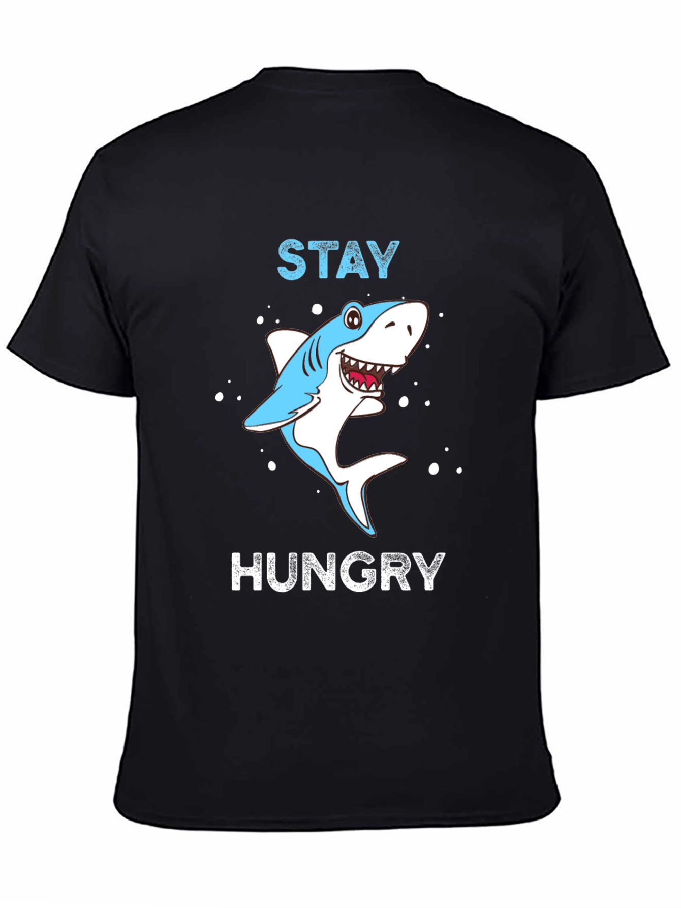 Black Stay Hungry Shark Graphic Tee view 4