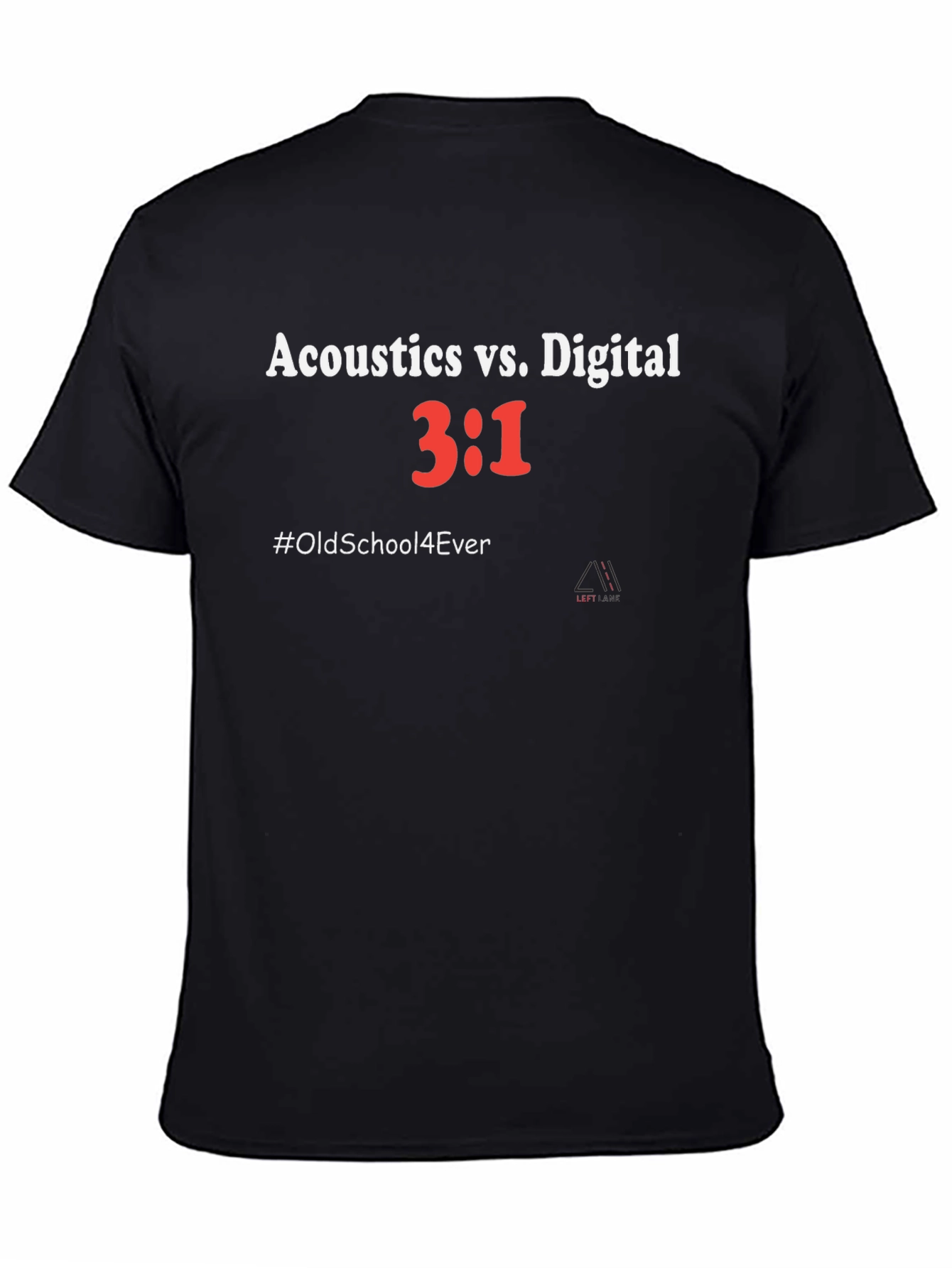 Black Acoustics vs. Digital T-Shirt - Old School Music Tee view 4