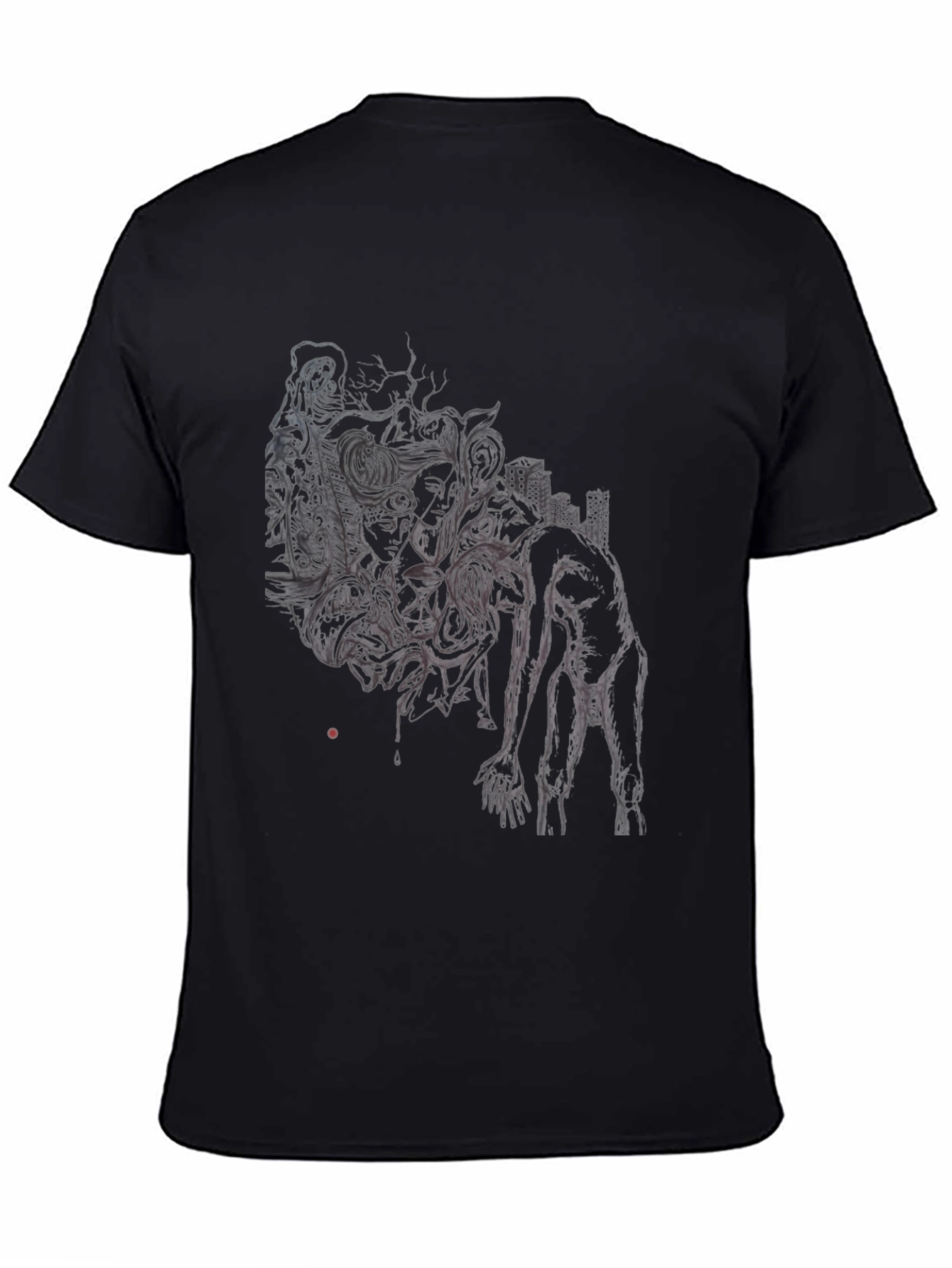 Black Unique Graphic Print Black T-Shirt view 4