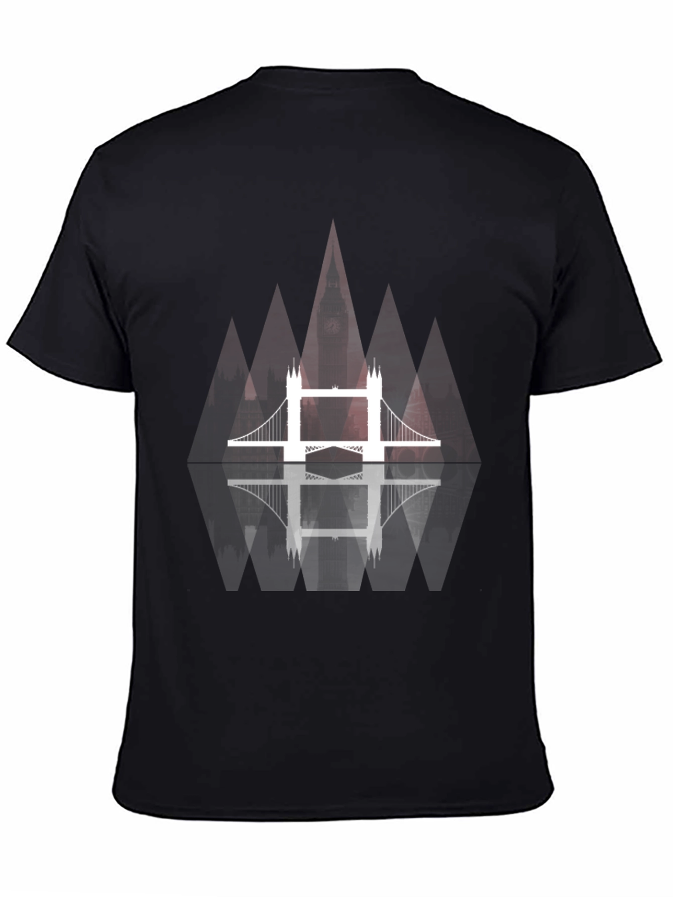Black London Bridge Graphic Tee - Modern Design view 4