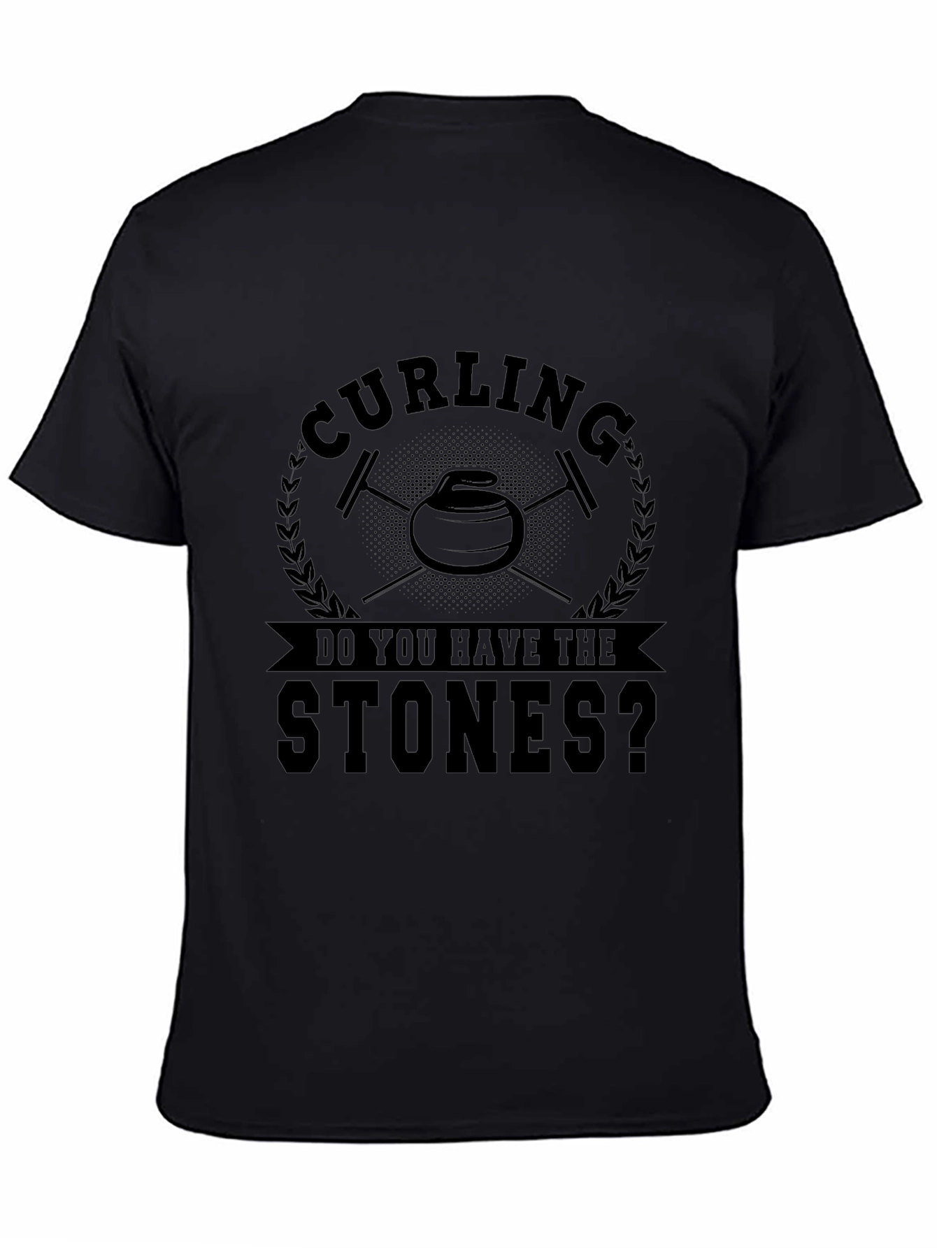 Black Curling Do You Have The Stones? Black T-Shirt view 4