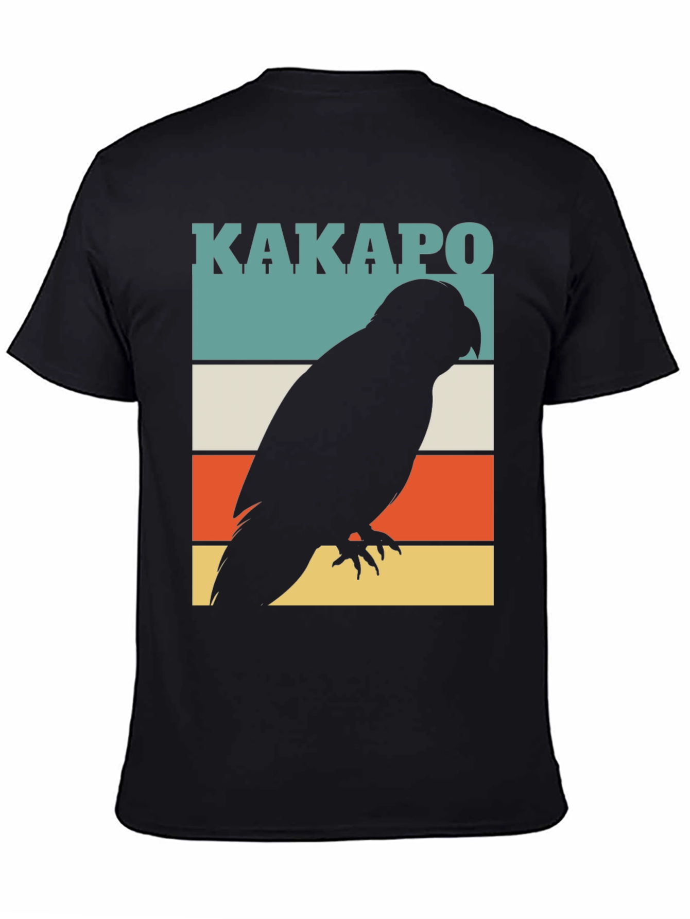 Black Kakapo Parrot Silhouette T-Shirt view 4