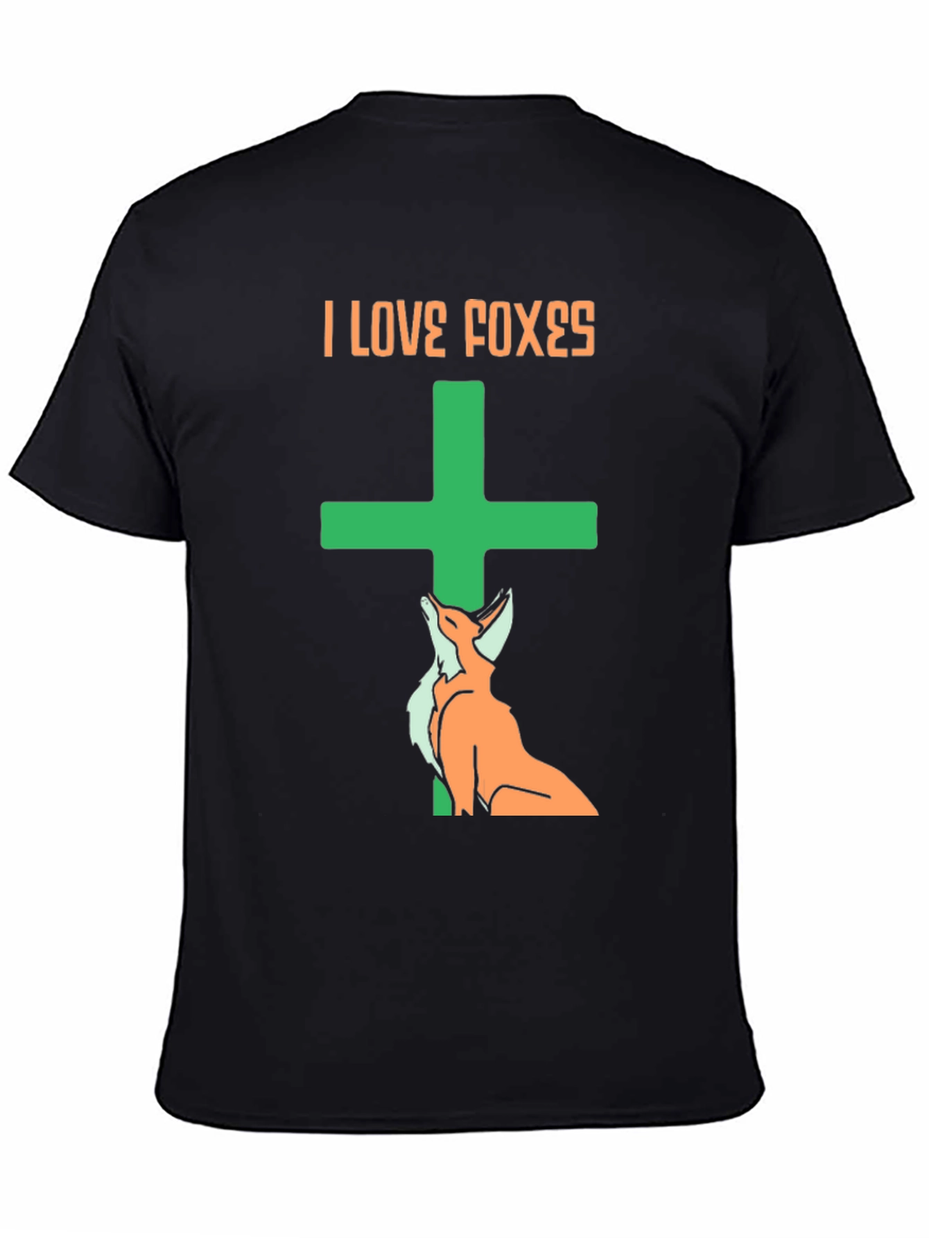 Black I Love Foxes Graphic Tee - Unisex view 4
