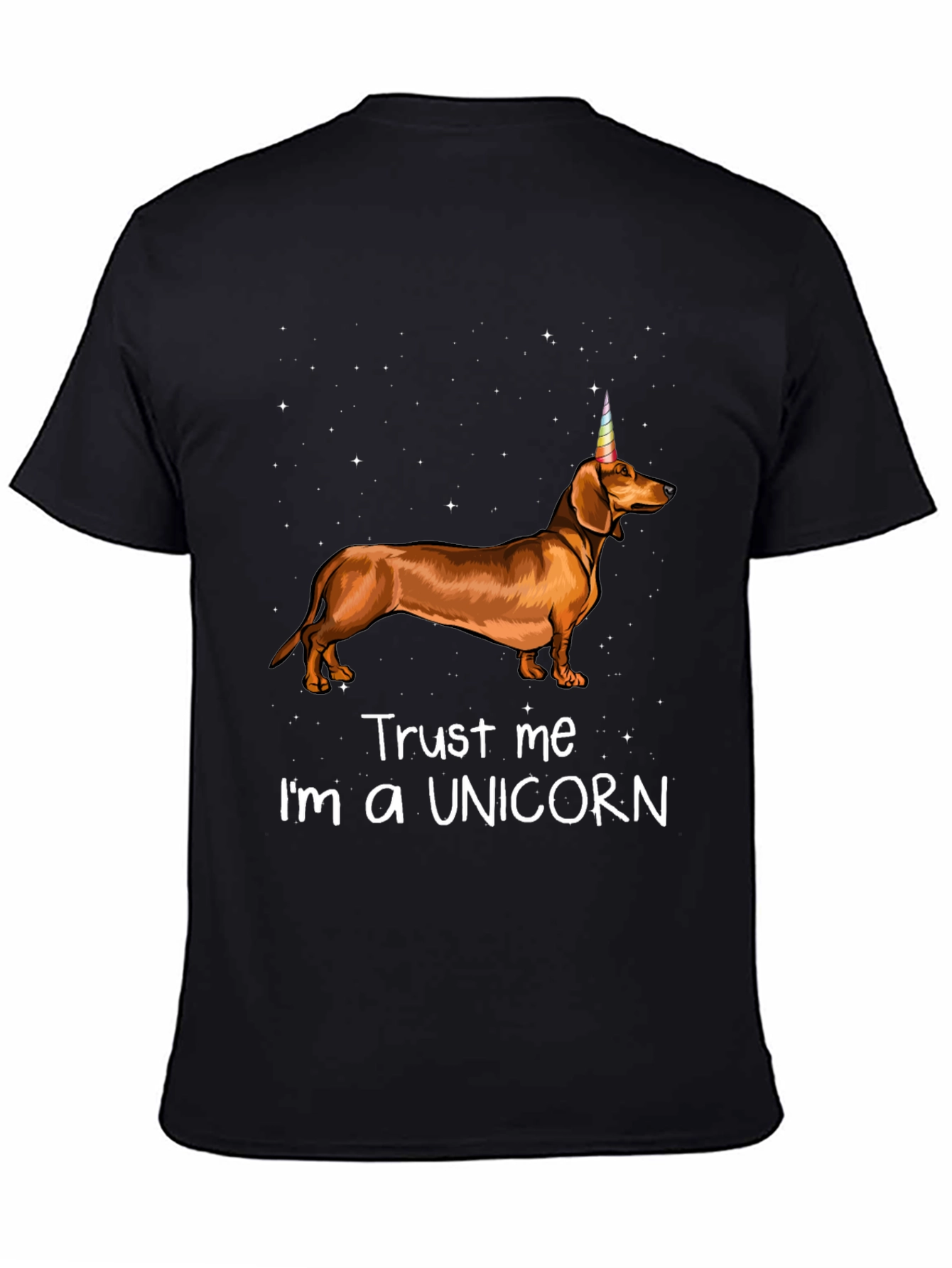 Black Dachshund Unicorn T-Shirt - Trust Me I'm a Unicorn view 4