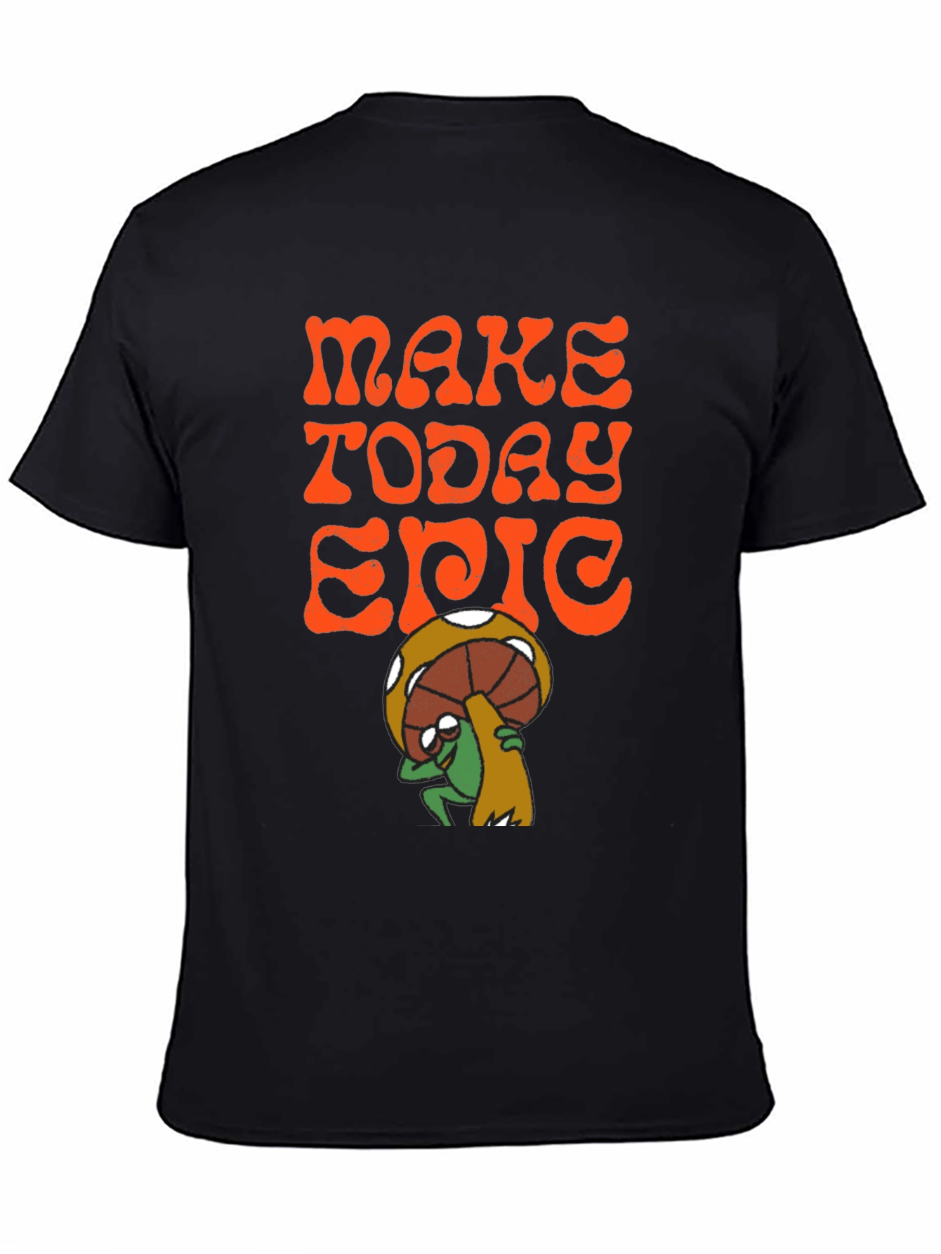 Black Make Today Epic T-Shirt - Groovy Mushroom Frog Tee view 4