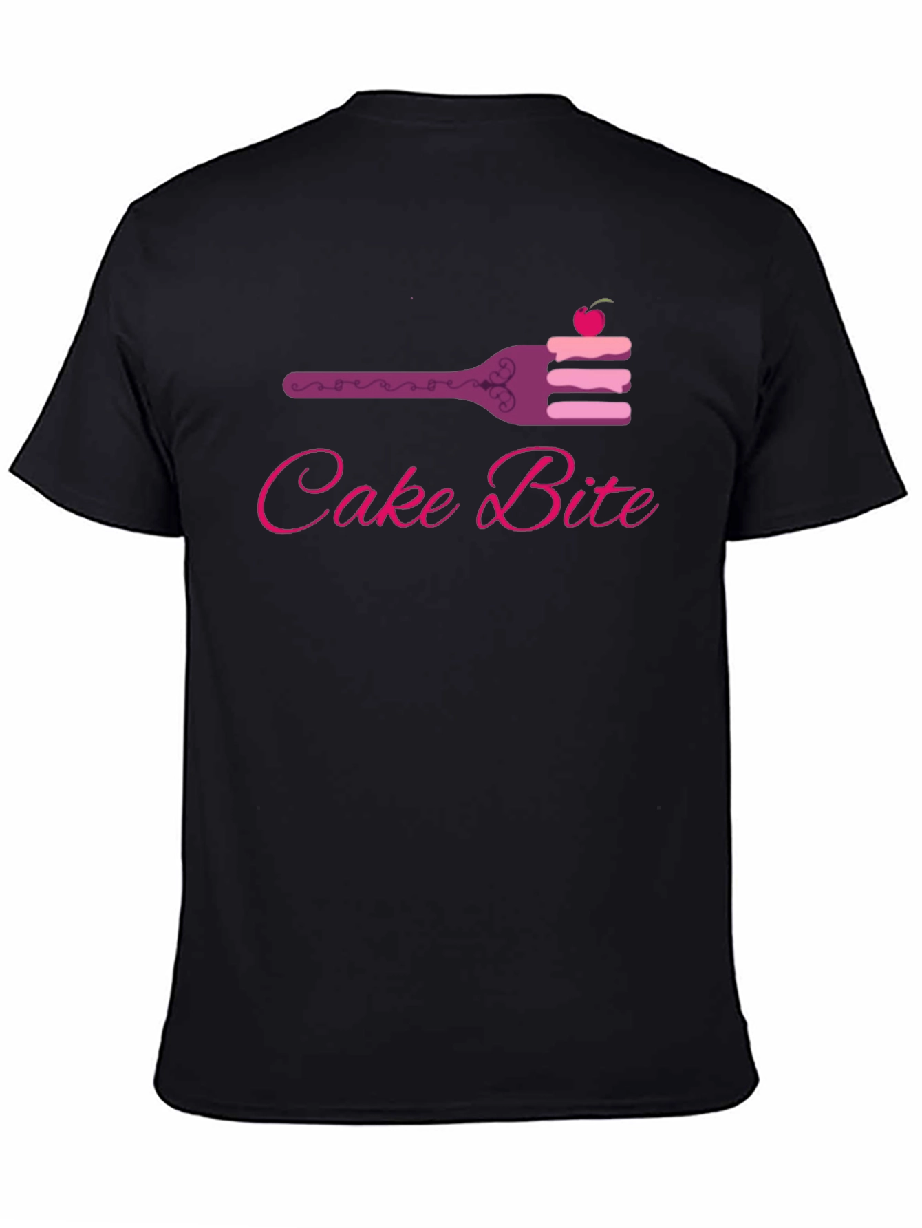 Black Cake Bite Graphic Tee - Sweet Treat Design view 4