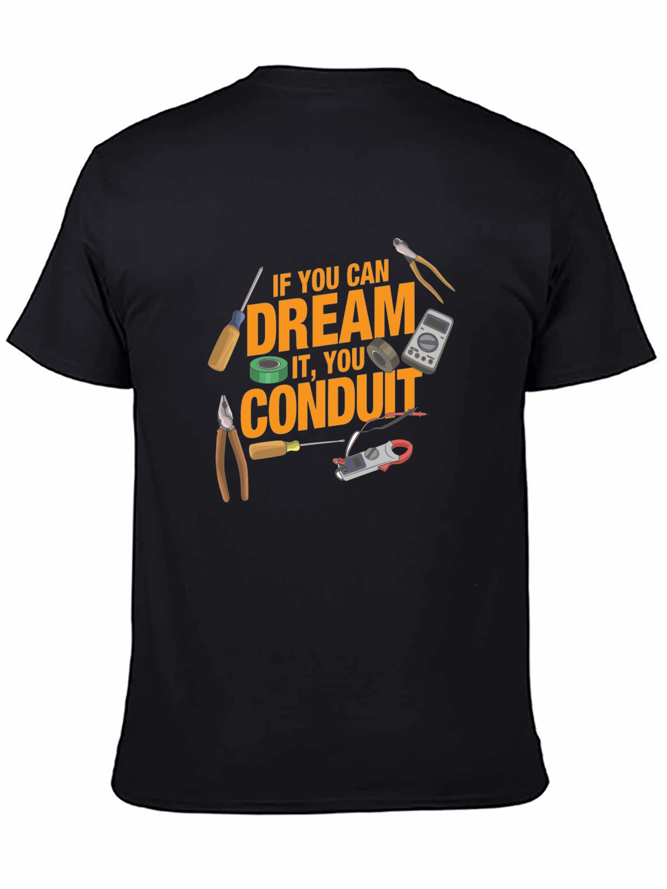 Black Dream Conduit Graphic T-Shirt - Electrician Apparel view 4