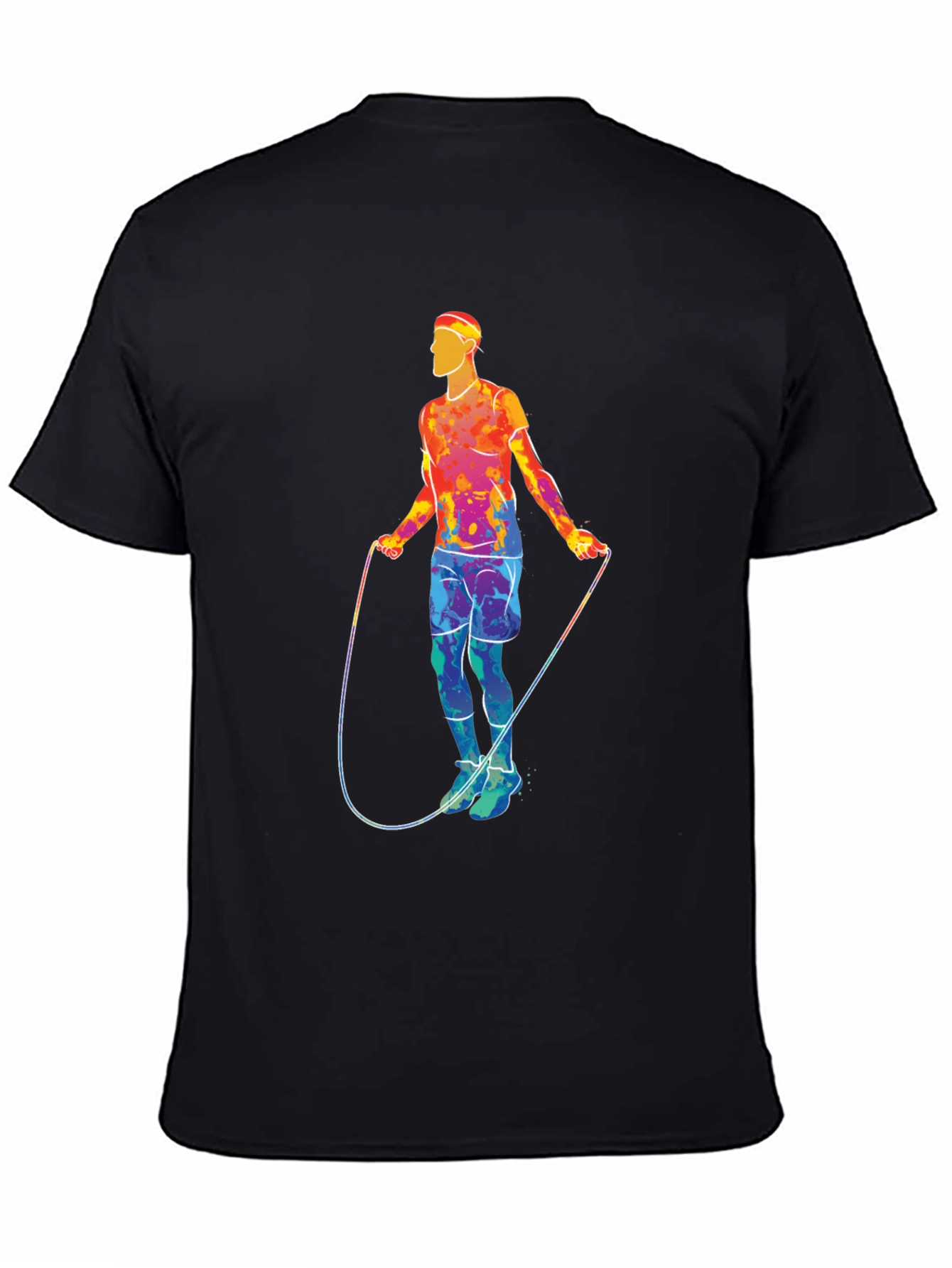 Black Retro Jump Rope Athlete Graphic T-Shirt view 4