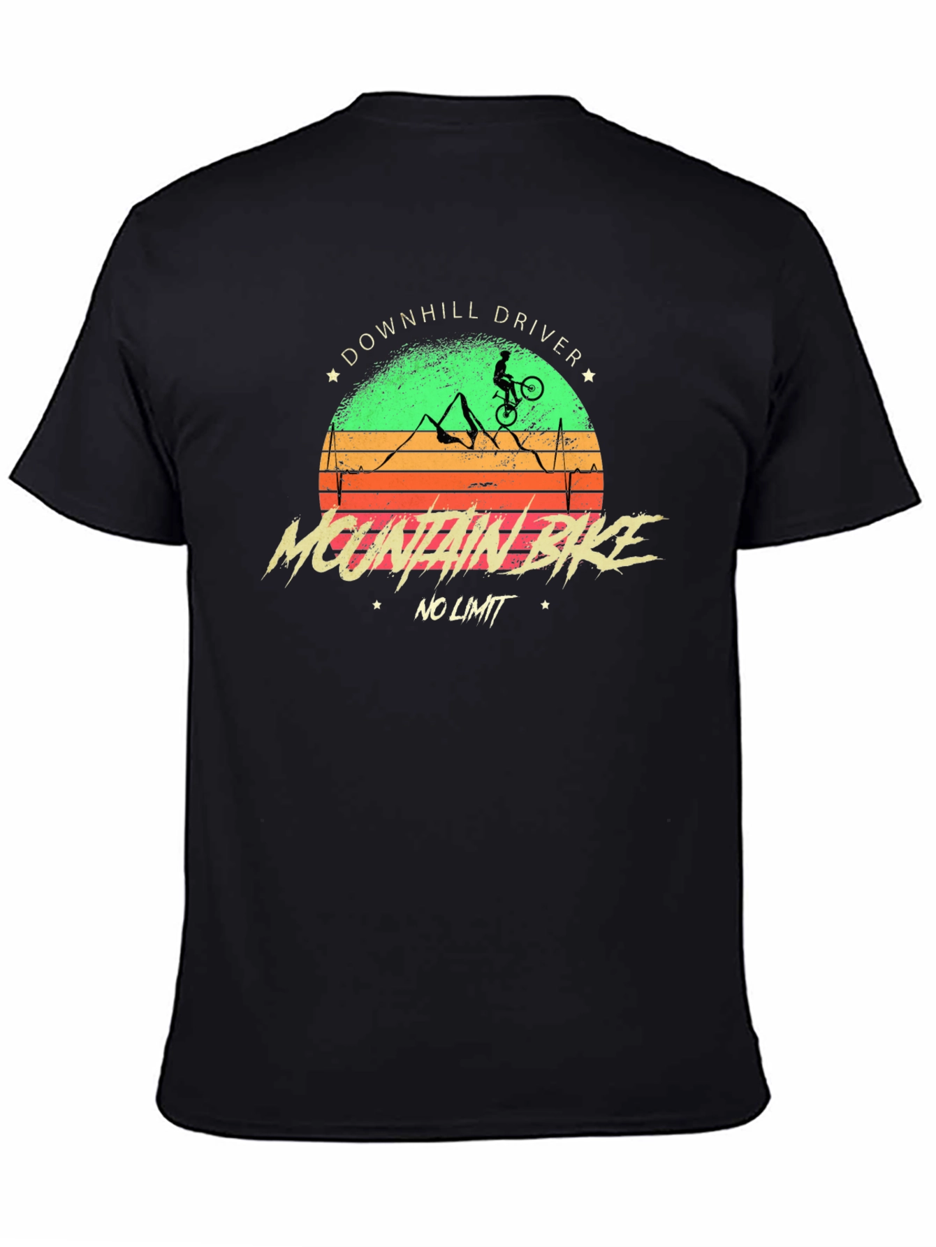 Black Downhill Driver Mountain Bike Graphic T-Shirt view 4