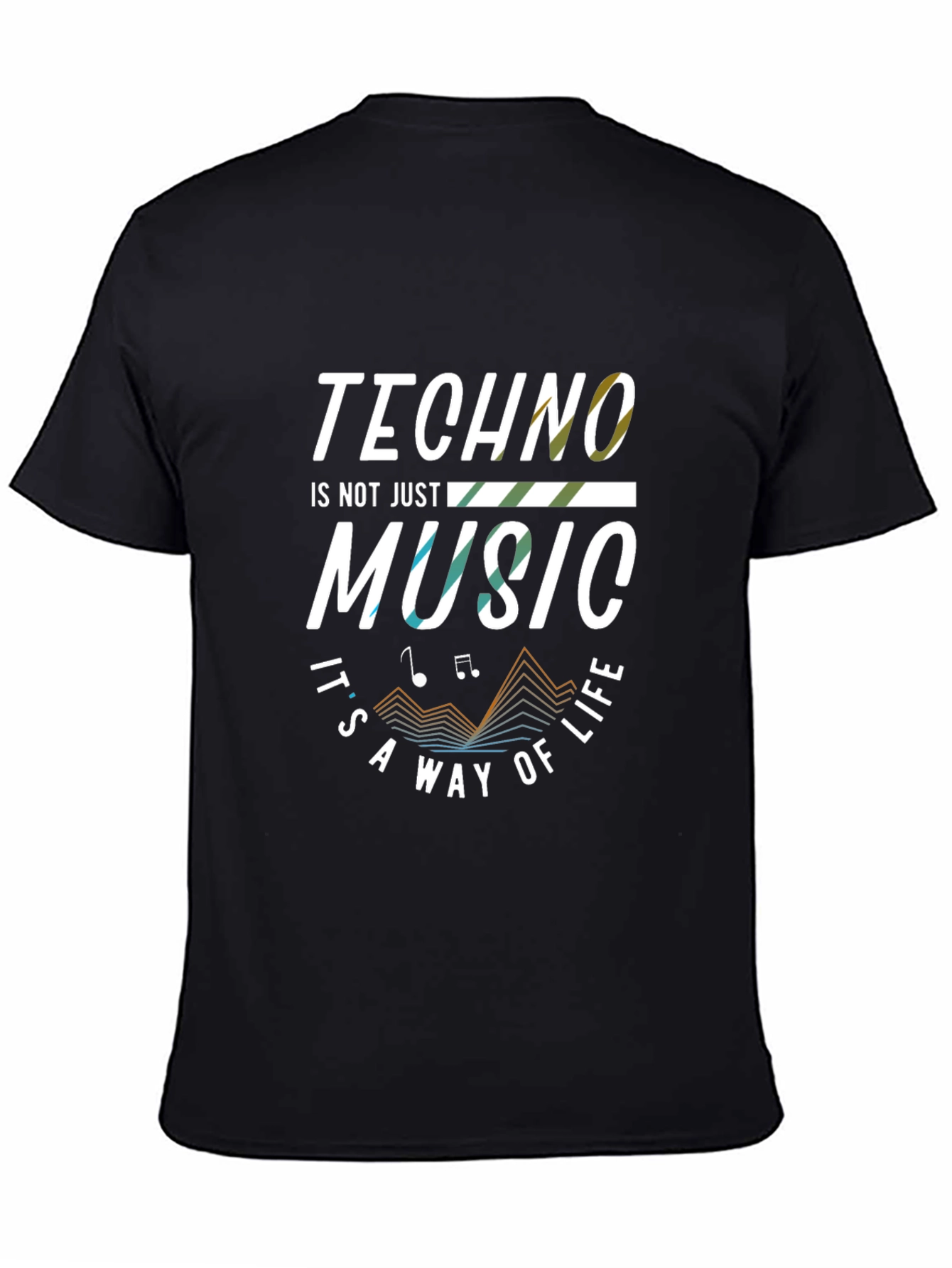 Black Techno Music T-Shirt - Way of Life view 4