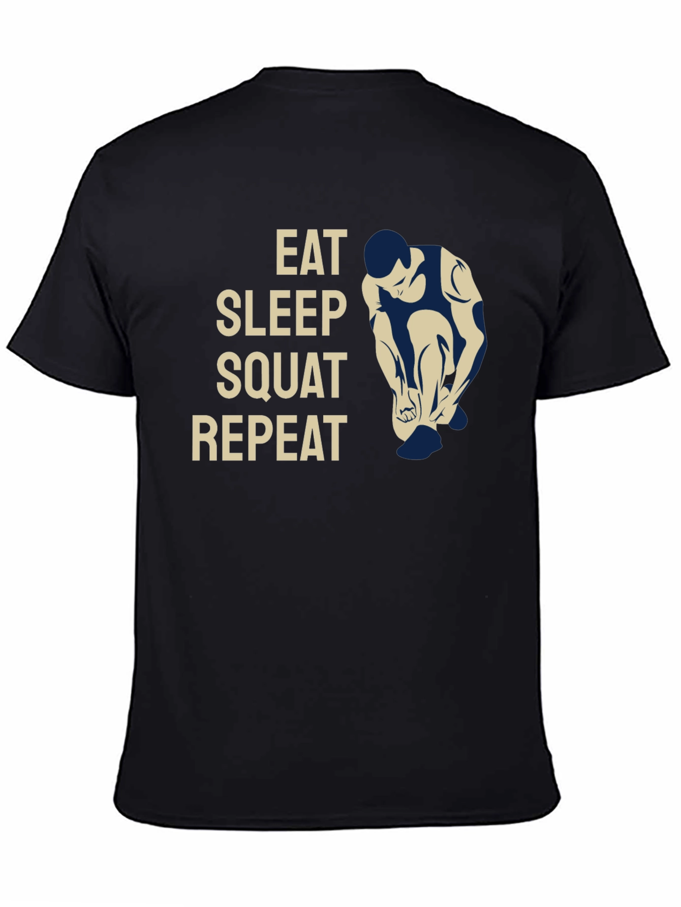 Black Eat Sleep Squat Repeat Graphic T-Shirt view 4