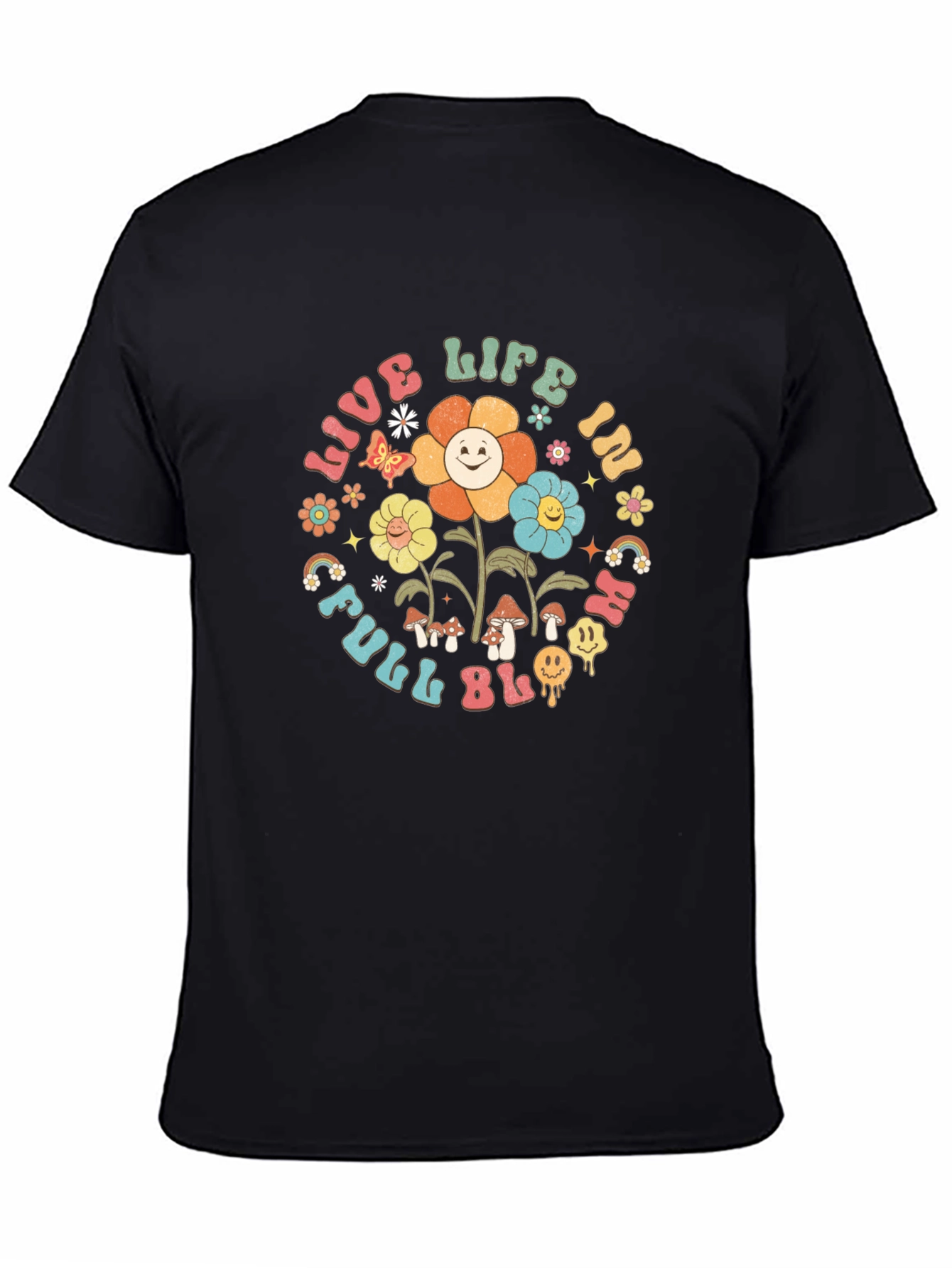 Black Live Life in Full Bloom Graphic Tee view 4