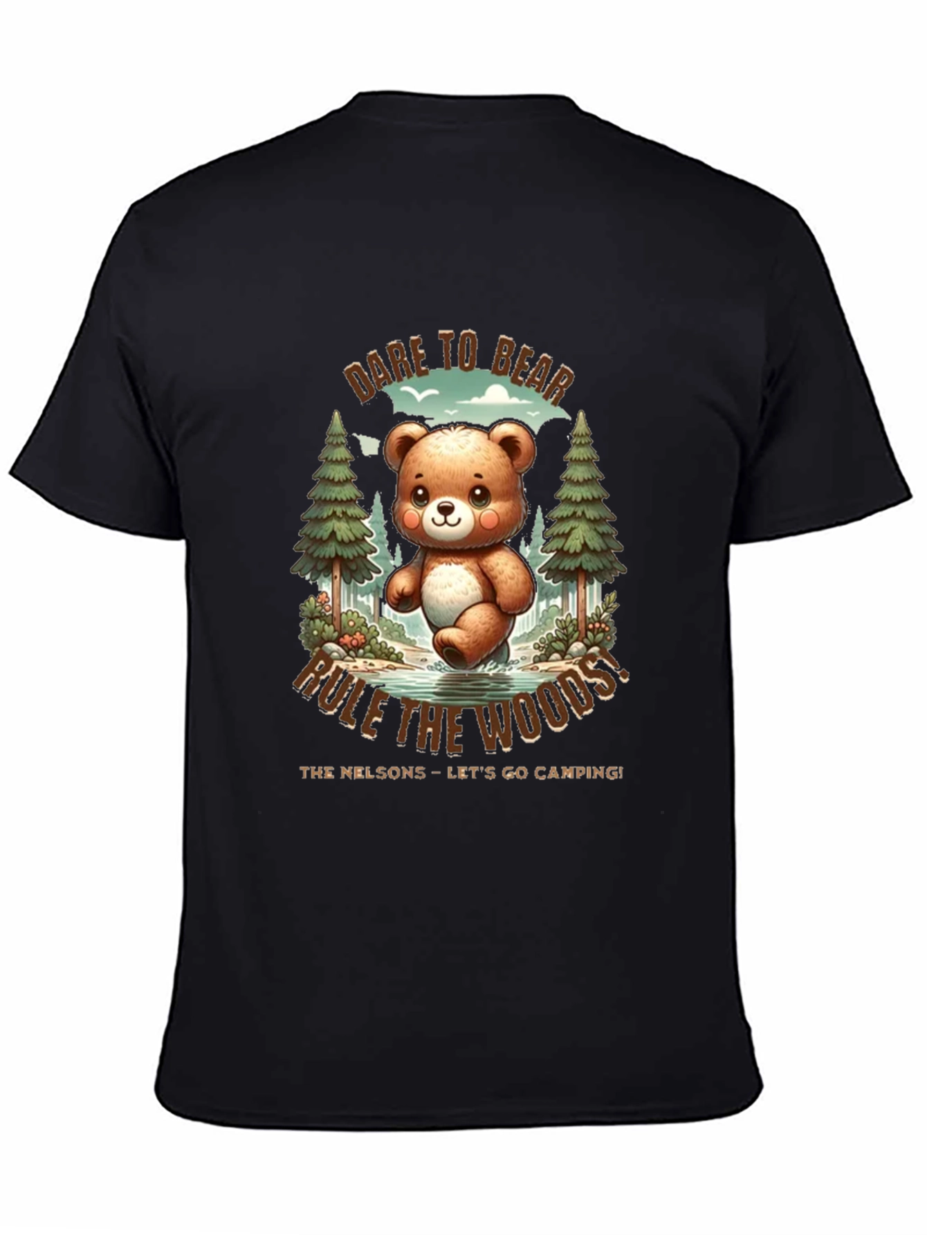 Black Dare to Bear T-Shirt - Camping Fun! view 4