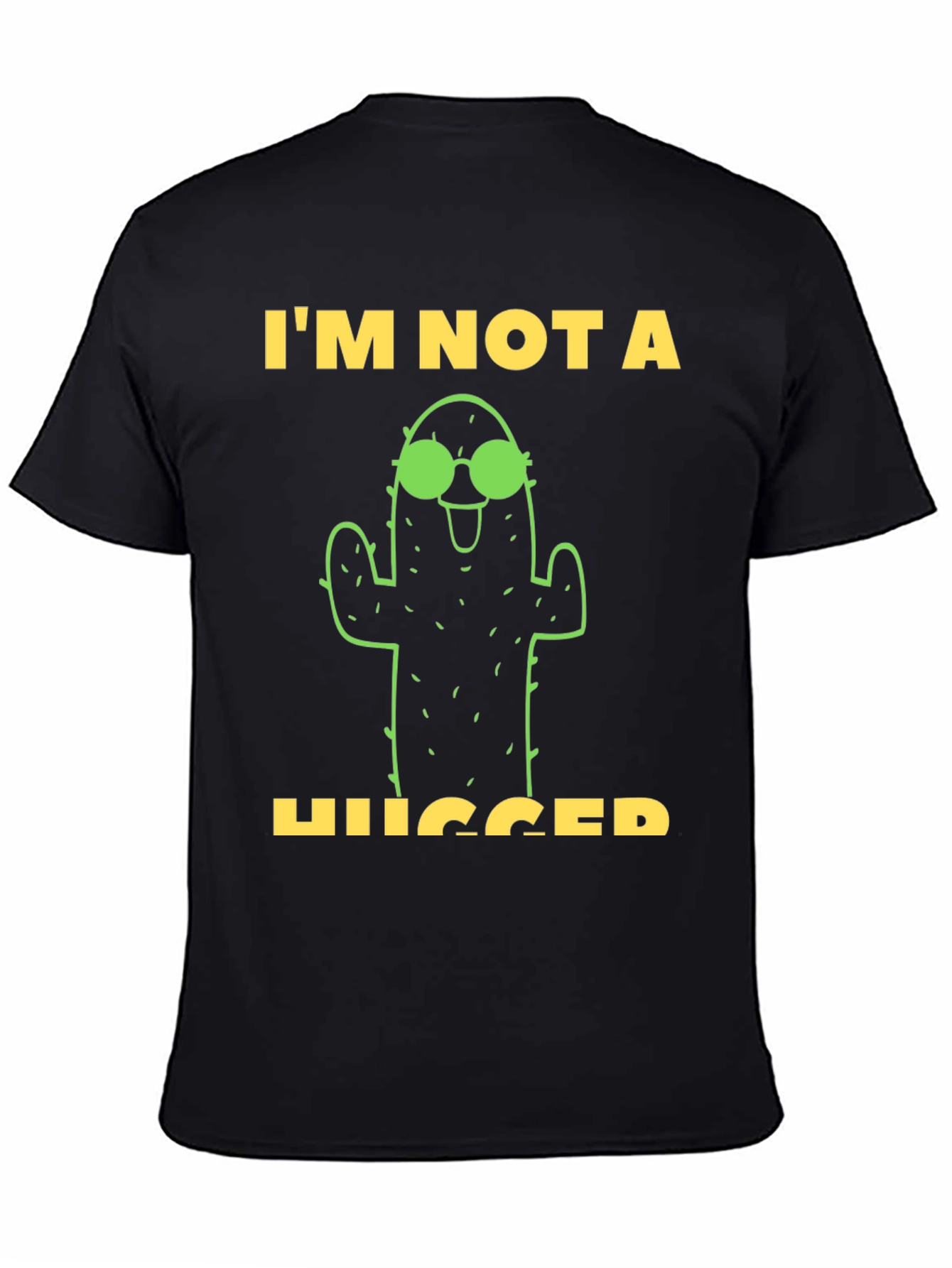 Black I'm Not A Hugger Cactus Graphic Tee view 4
