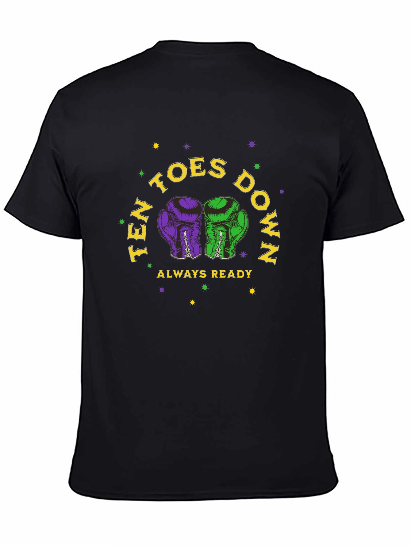 Black Ten Toes Down Boxing Glove Graphic Tee view 4