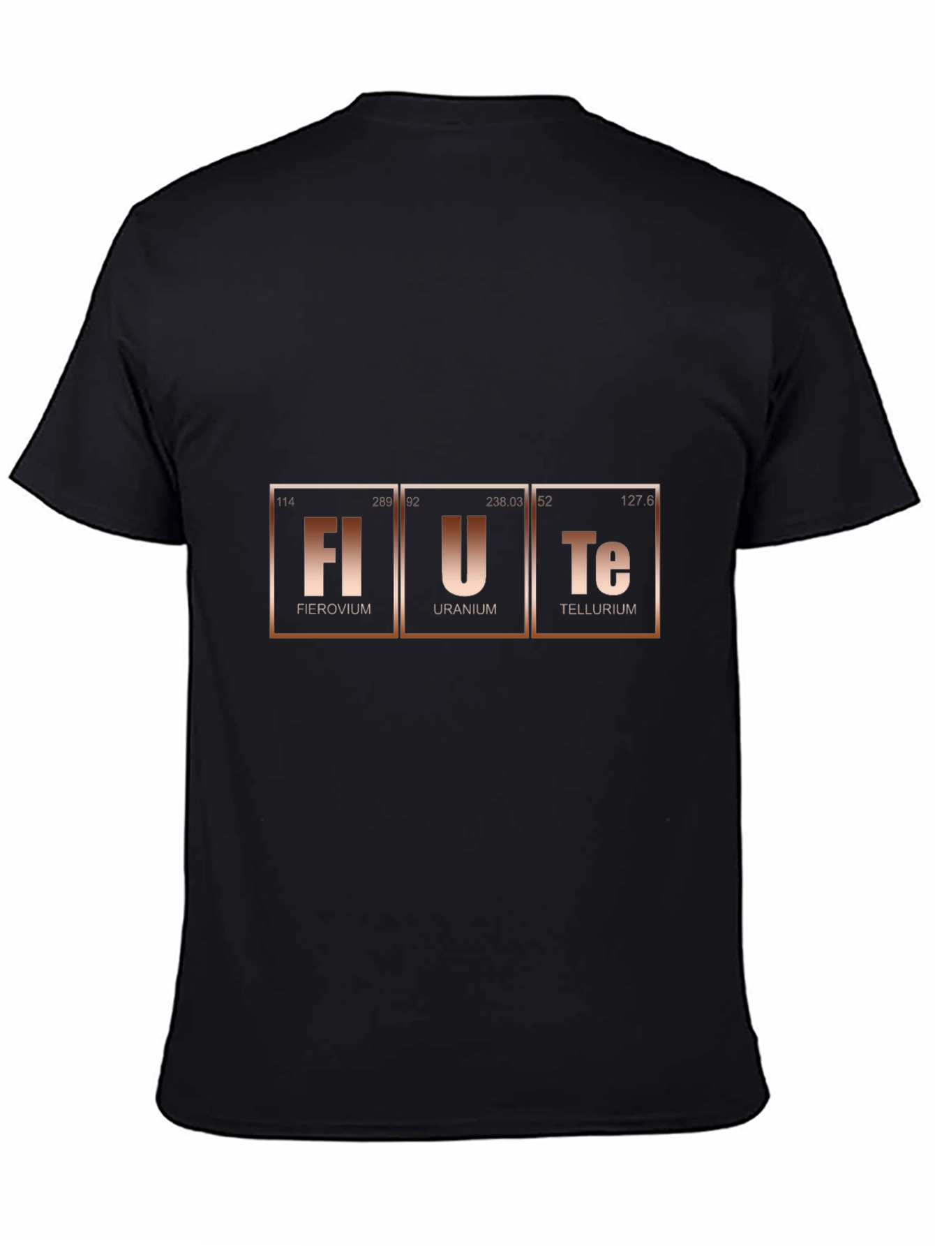 Black FLUTE Periodic Table Black T-Shirt view 4