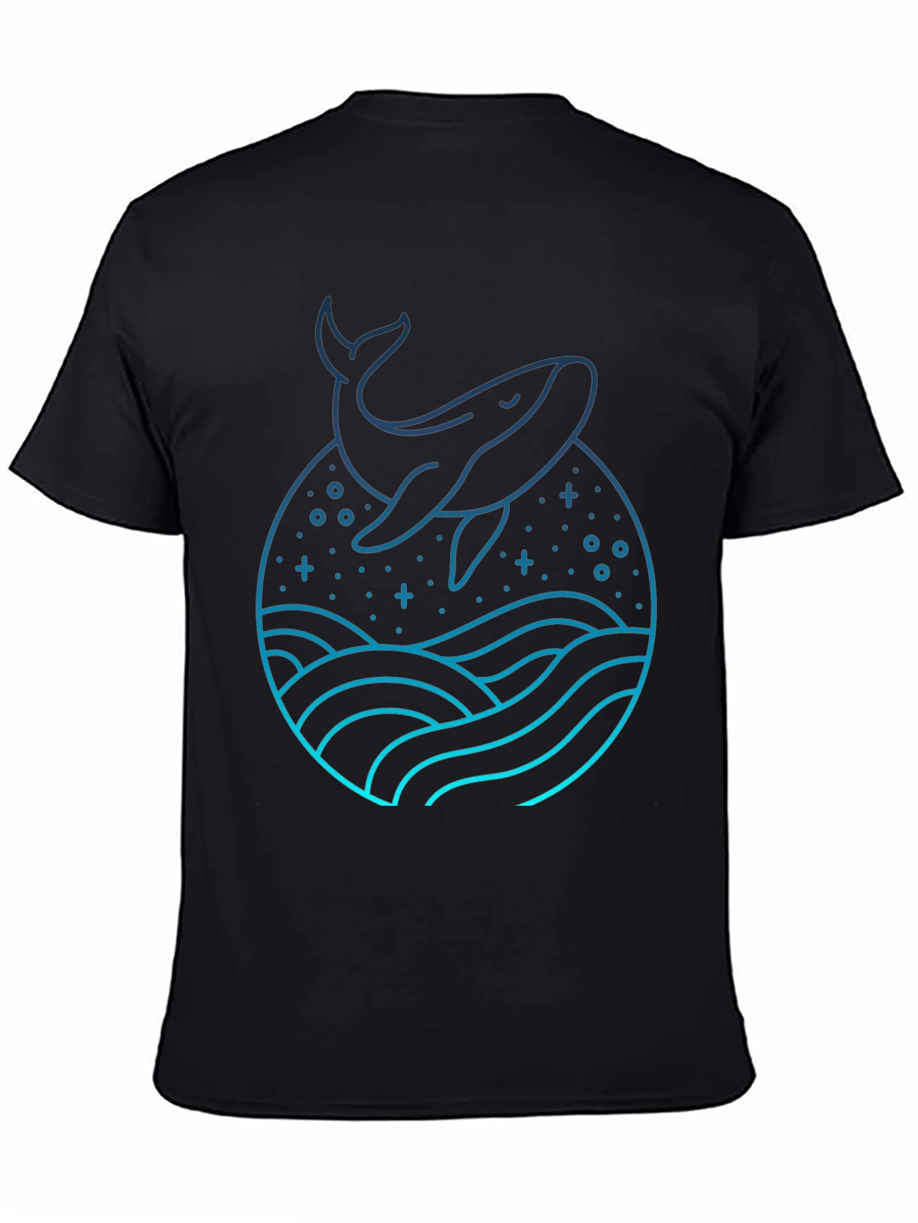 Black Whale Graphic Tee - Black Cotton Blend view 4