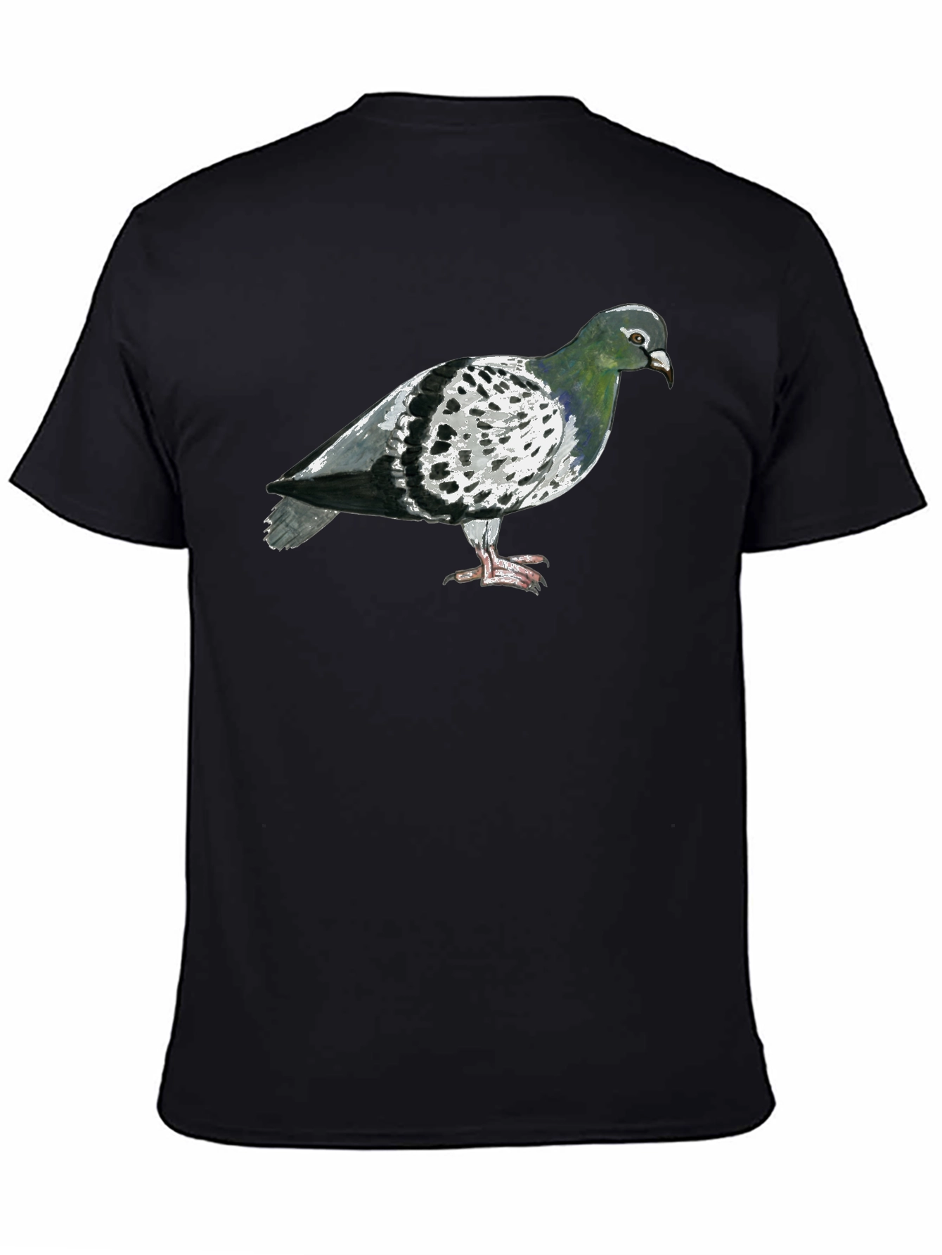 Black Pigeon Graphic T-Shirt - Black Crew Neck Tee view 4