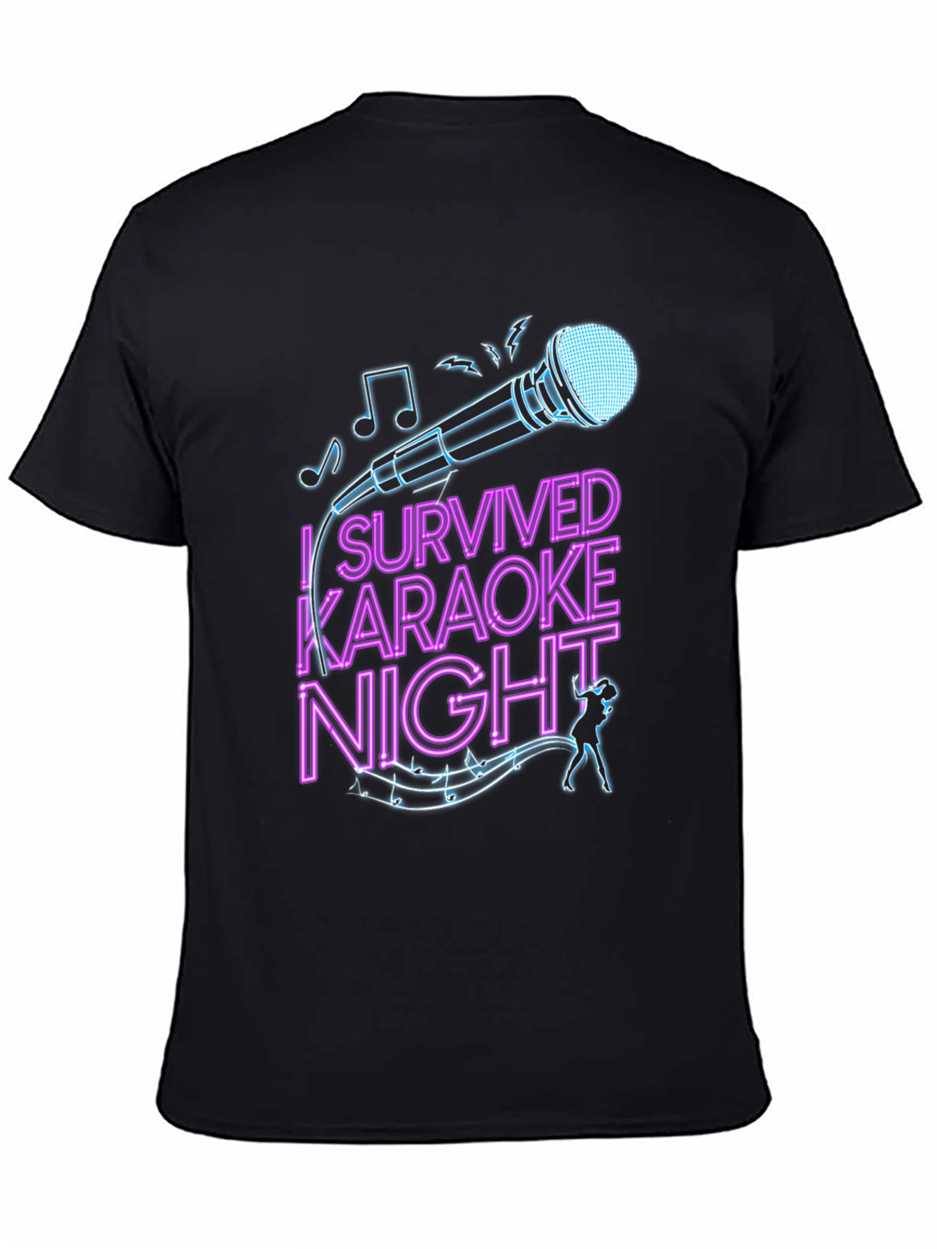 Black I Survived Karaoke Night Graphic Tee view 4