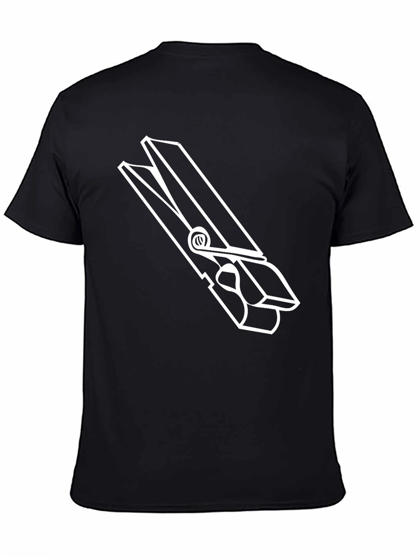 Black Clothespin Graphic Tee - Black Unisex T-Shirt view 4