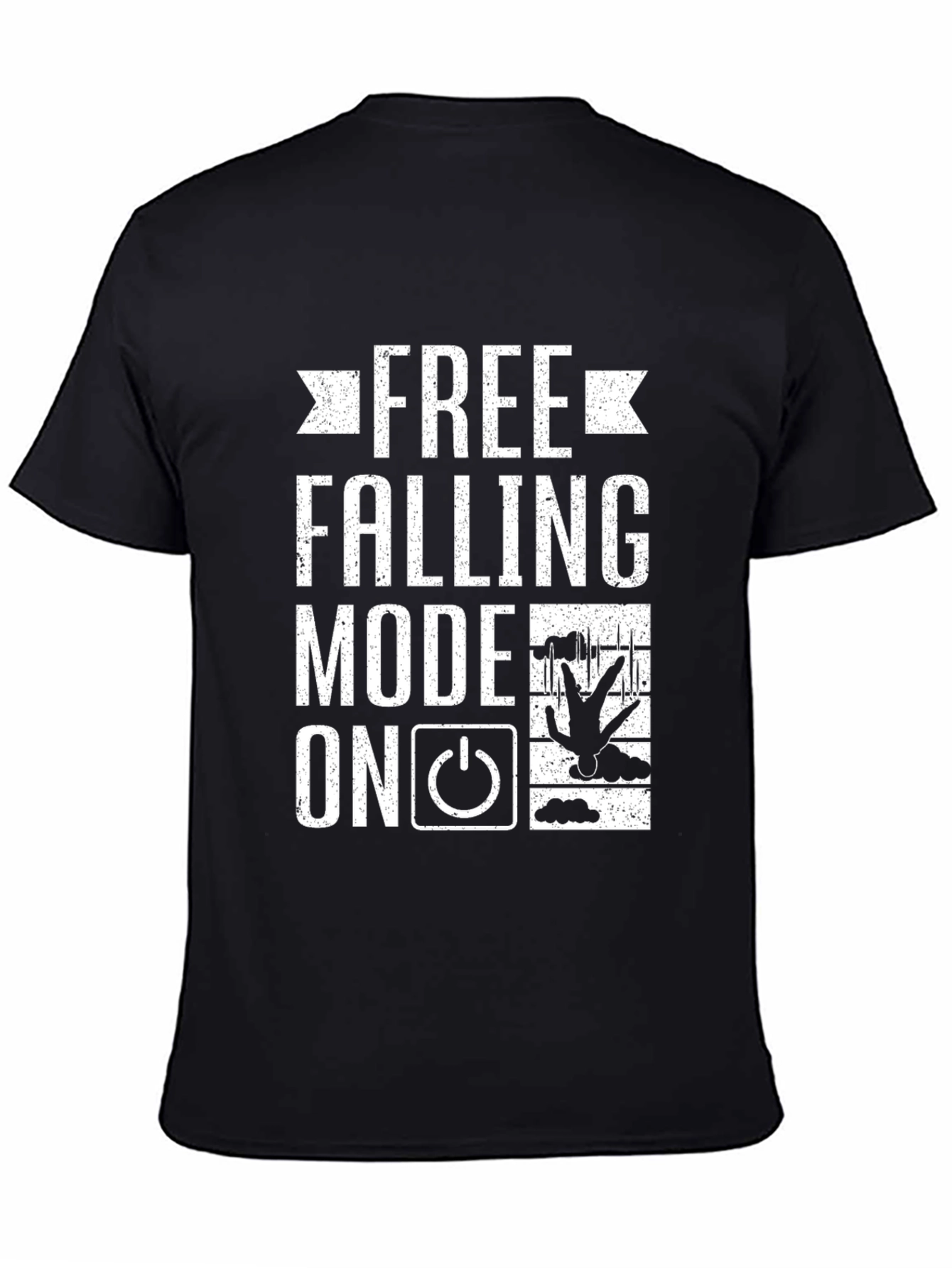 Black Free Falling Mode On Funny Graphic Tee view 4