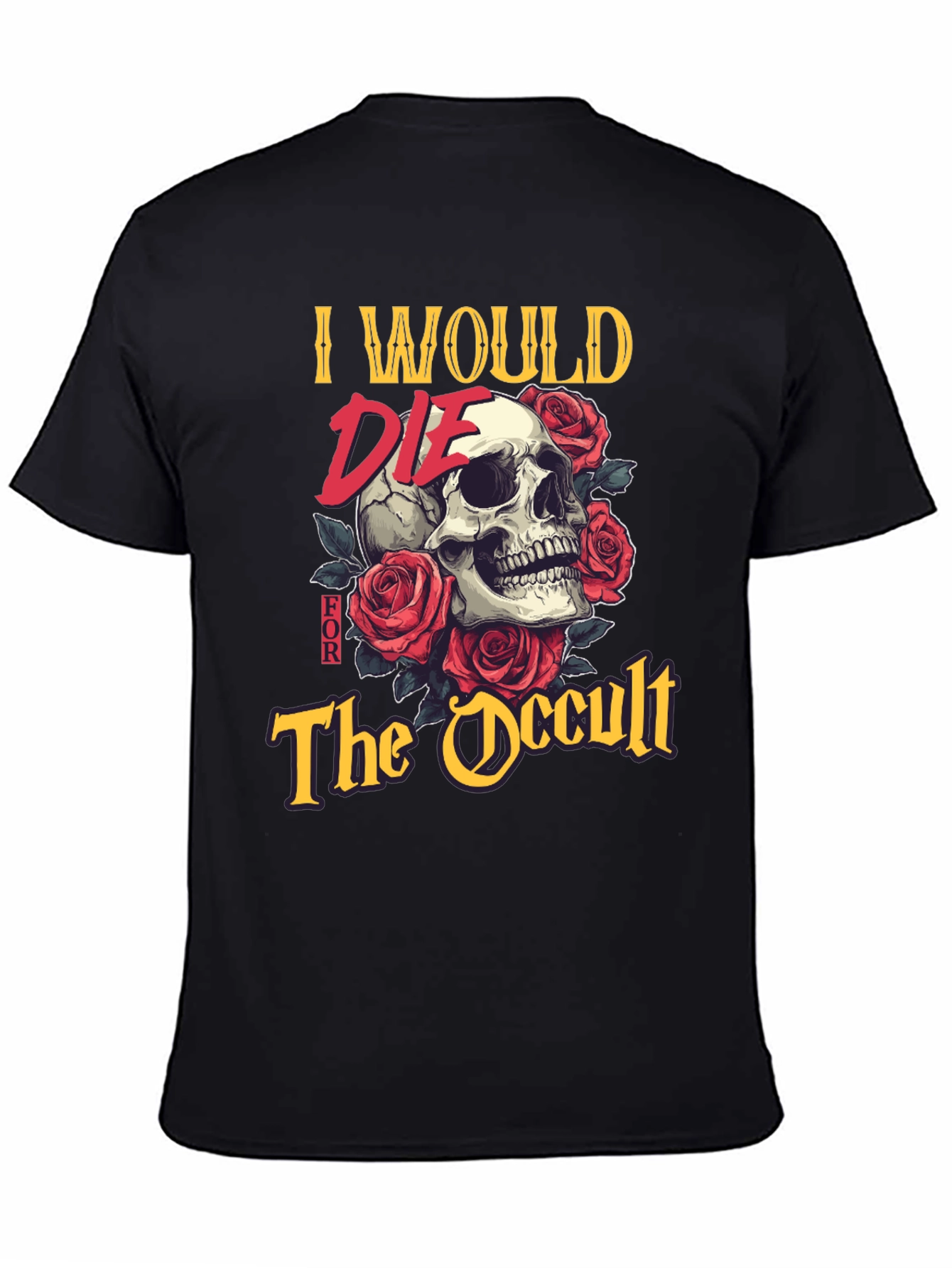 Black Occult Skull Graphic Tee - Death Positive Fashion view 4