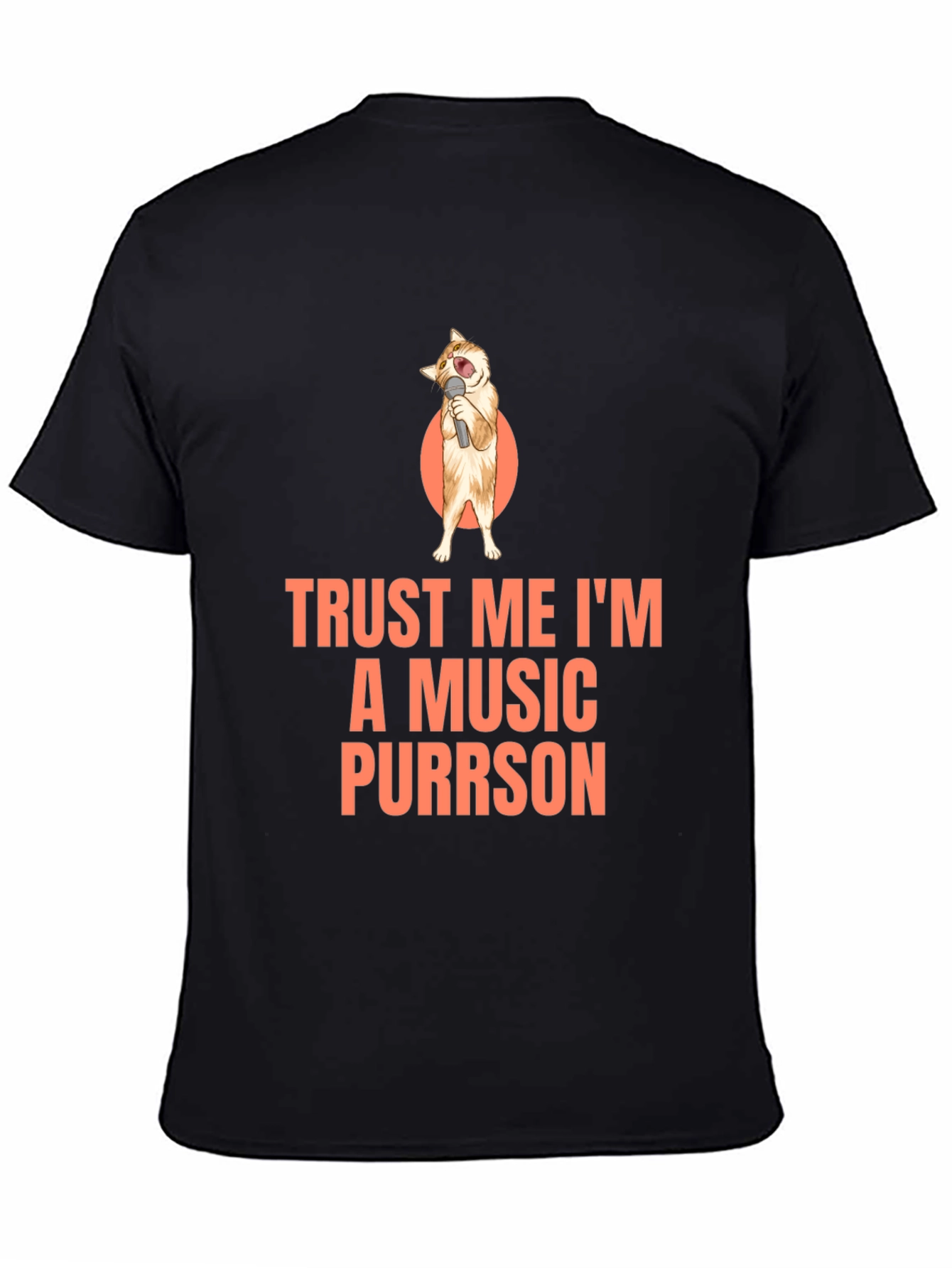 Black Trust Me I'm A Music Purrson T-Shirt view 4