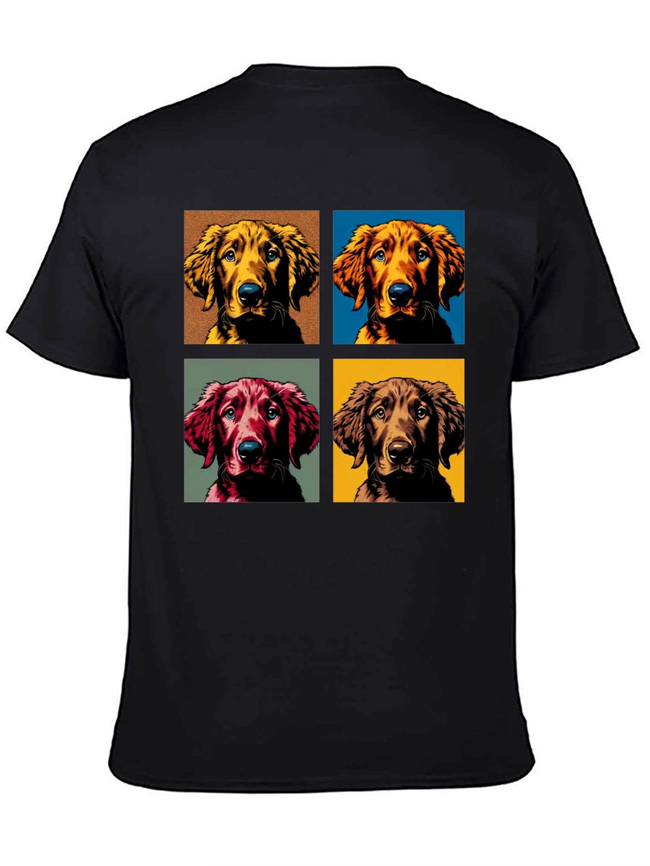 Black Dog Portrait Black T-Shirt view 4