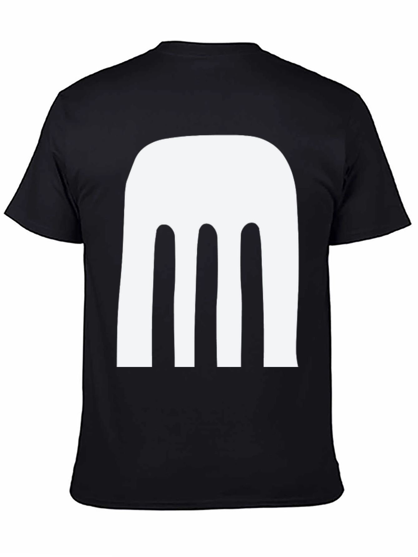 Black Abstract White Design Black T-Shirt view 4