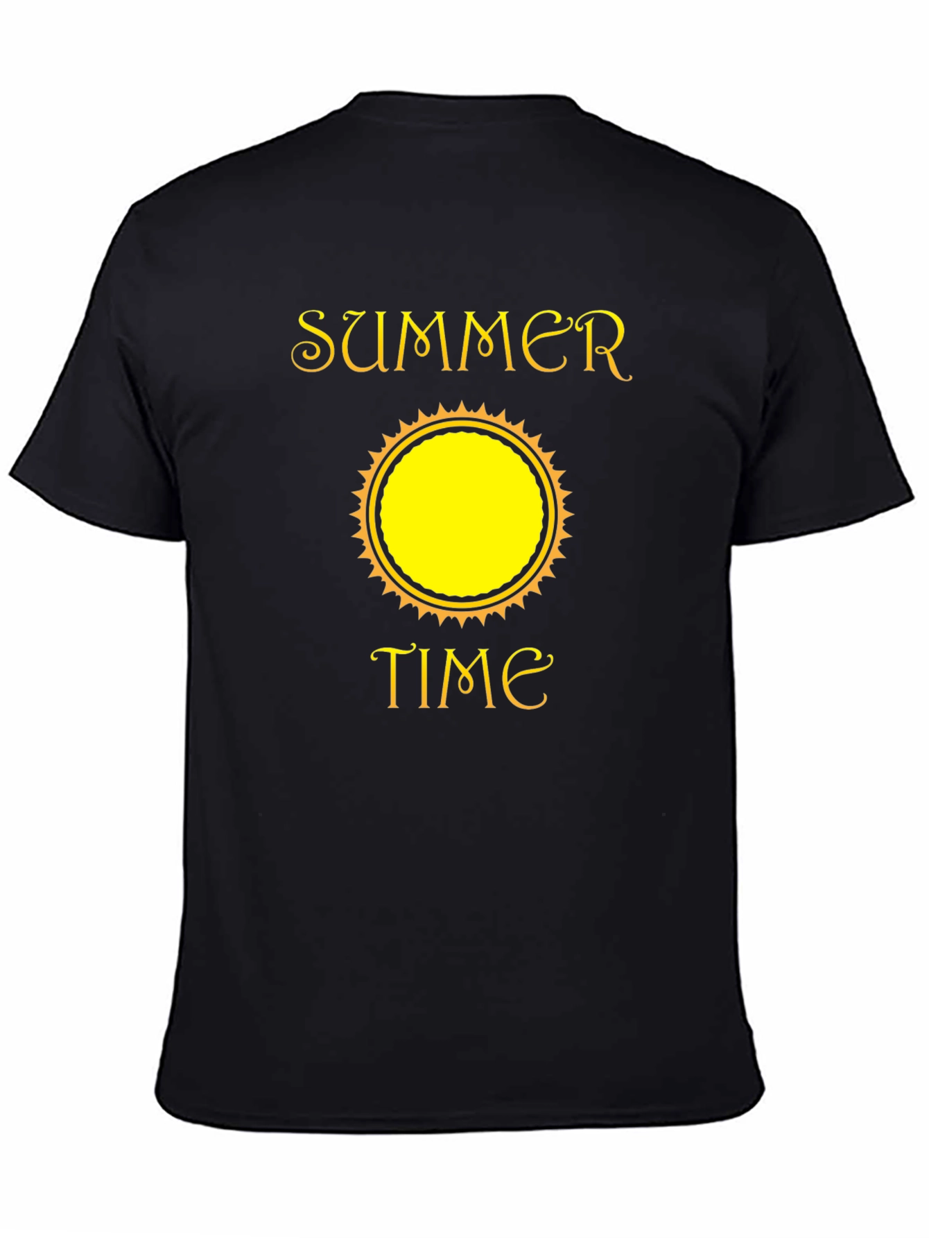 Black Summer Time Graphic Tee - Black Cotton T-Shirt view 4