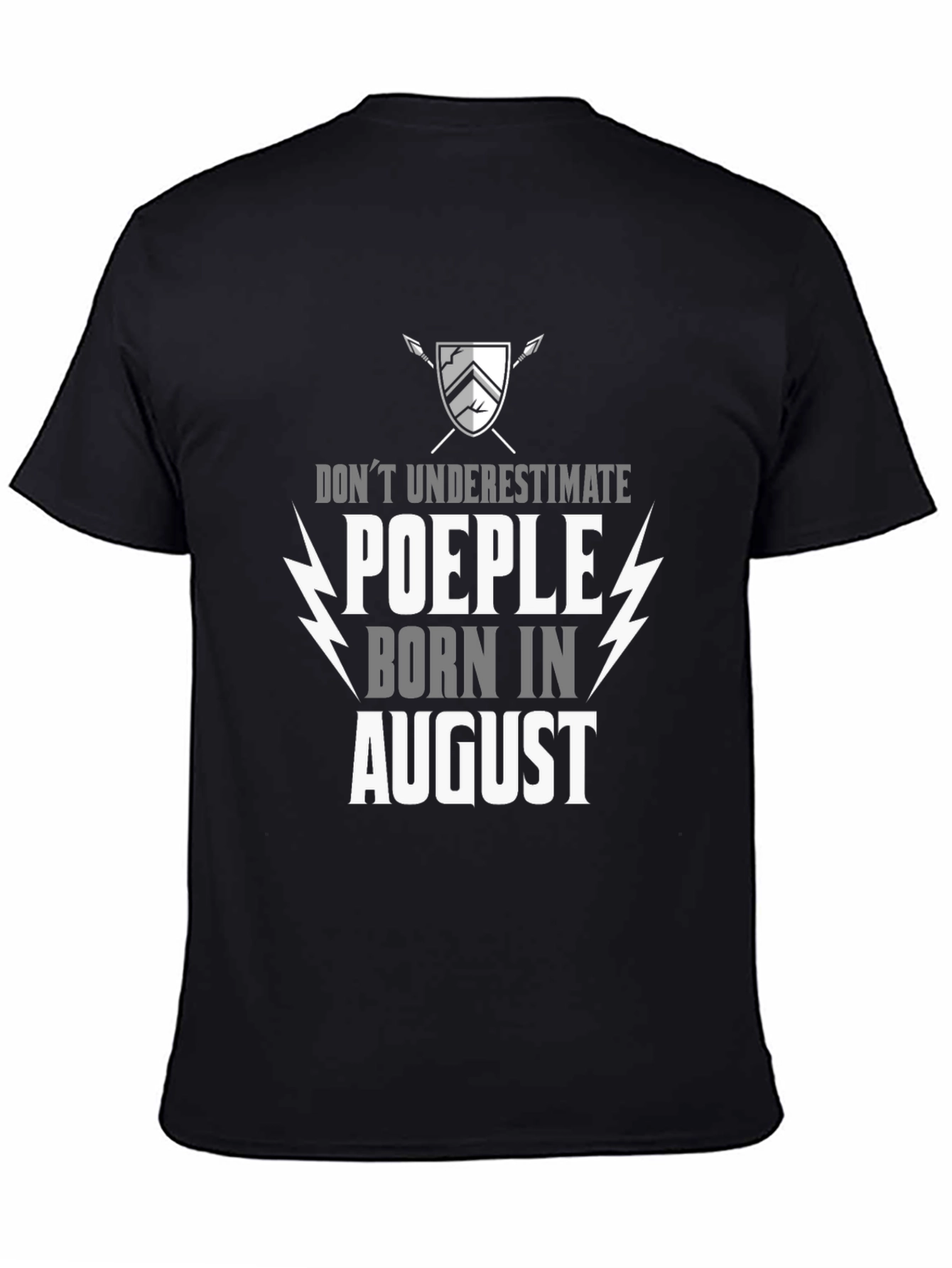 Black Don't Underestimate August Birthday T-Shirt view 4