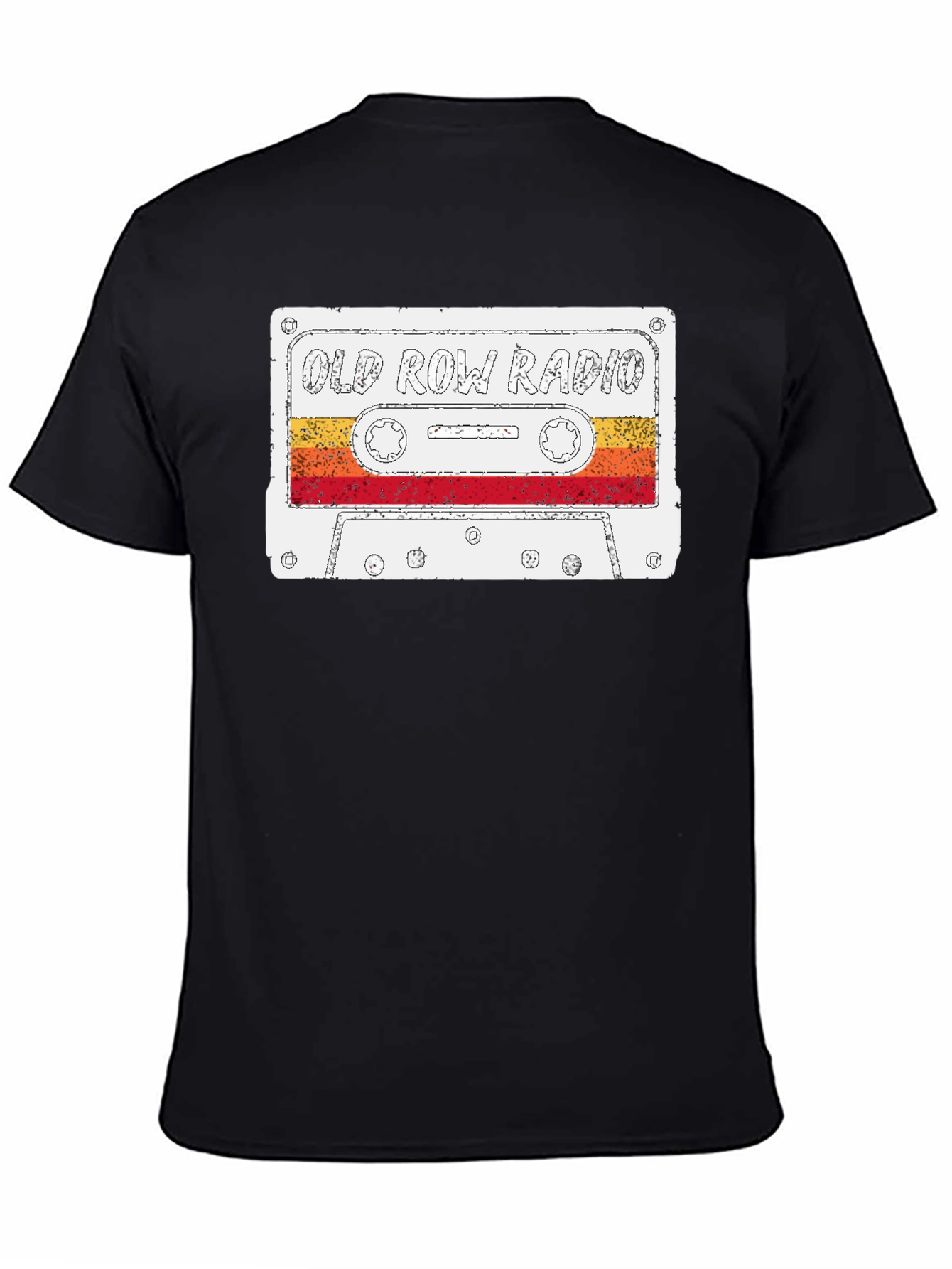 Black Vintage Old Row Radio Cassette Graphic Tee view 4