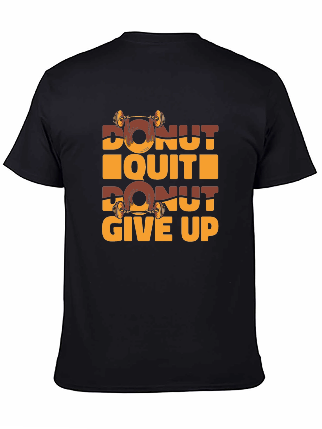 Black Donut Quit Funny Gym Workout T-Shirt view 4