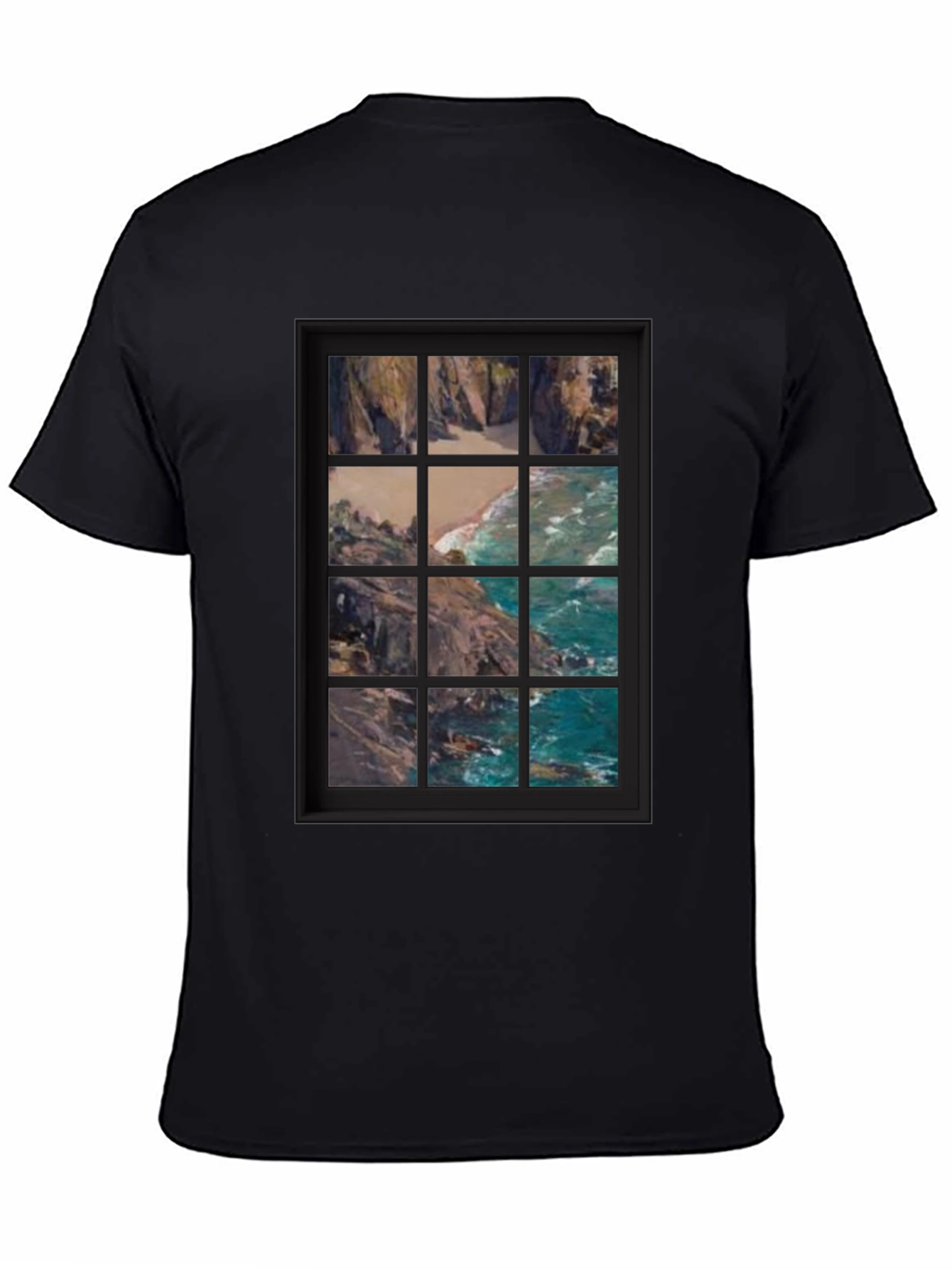 Black Coastal View Graphic Tee view 4