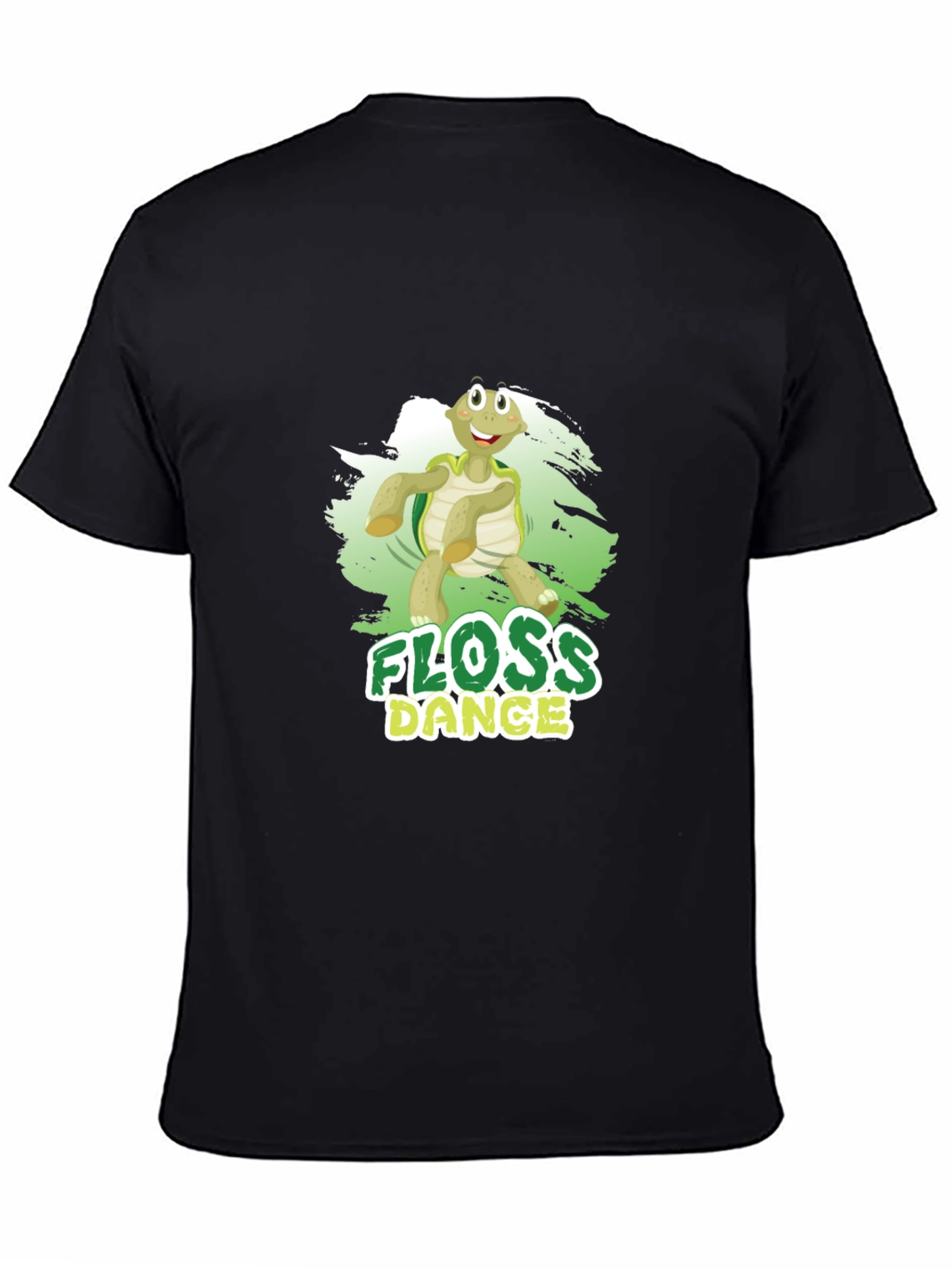 Black Floss Dance Turtle Black T-Shirt view 4