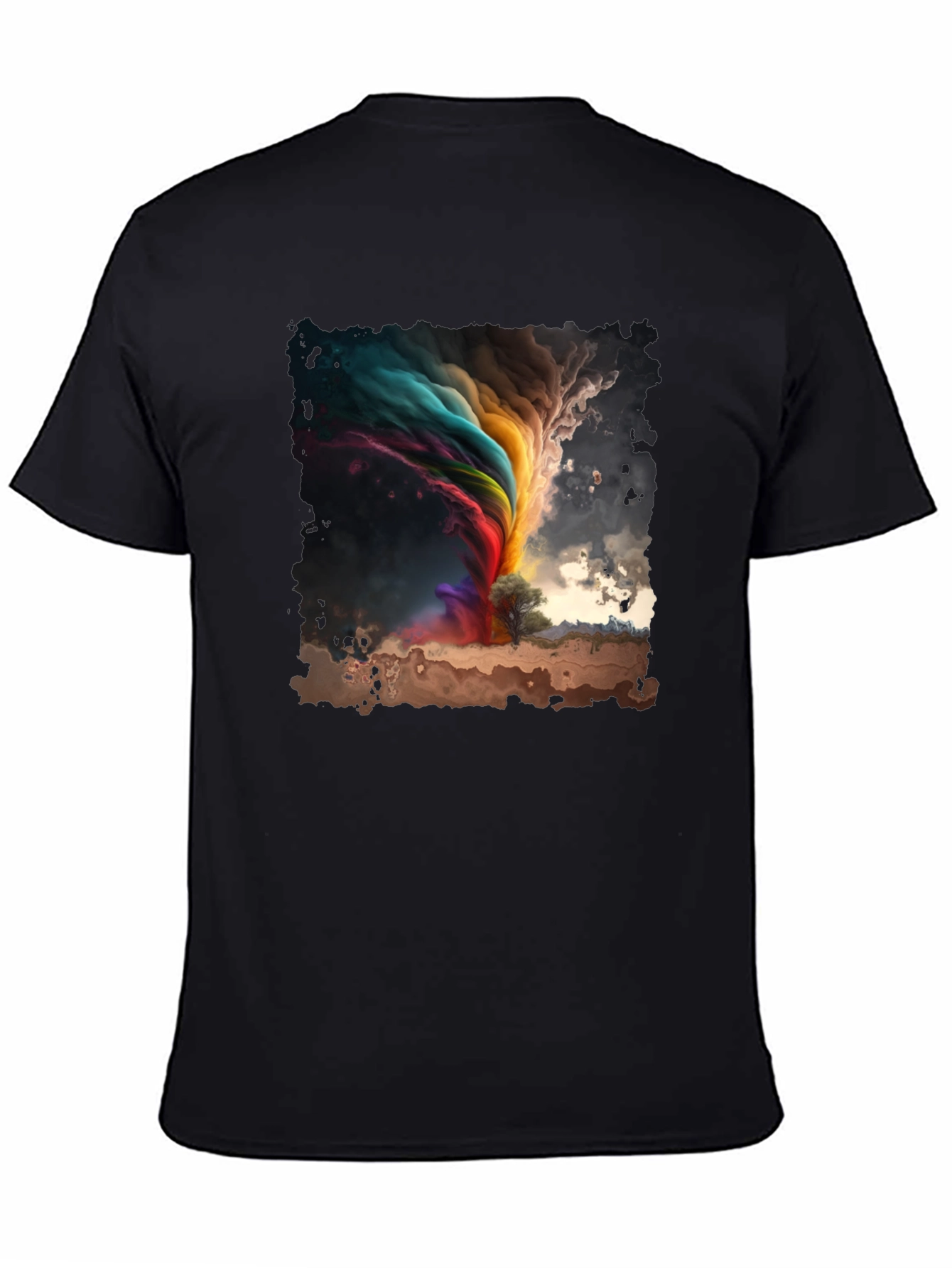 Black Rainbow Tornado Graphic Tee - Stylish Comfort view 4