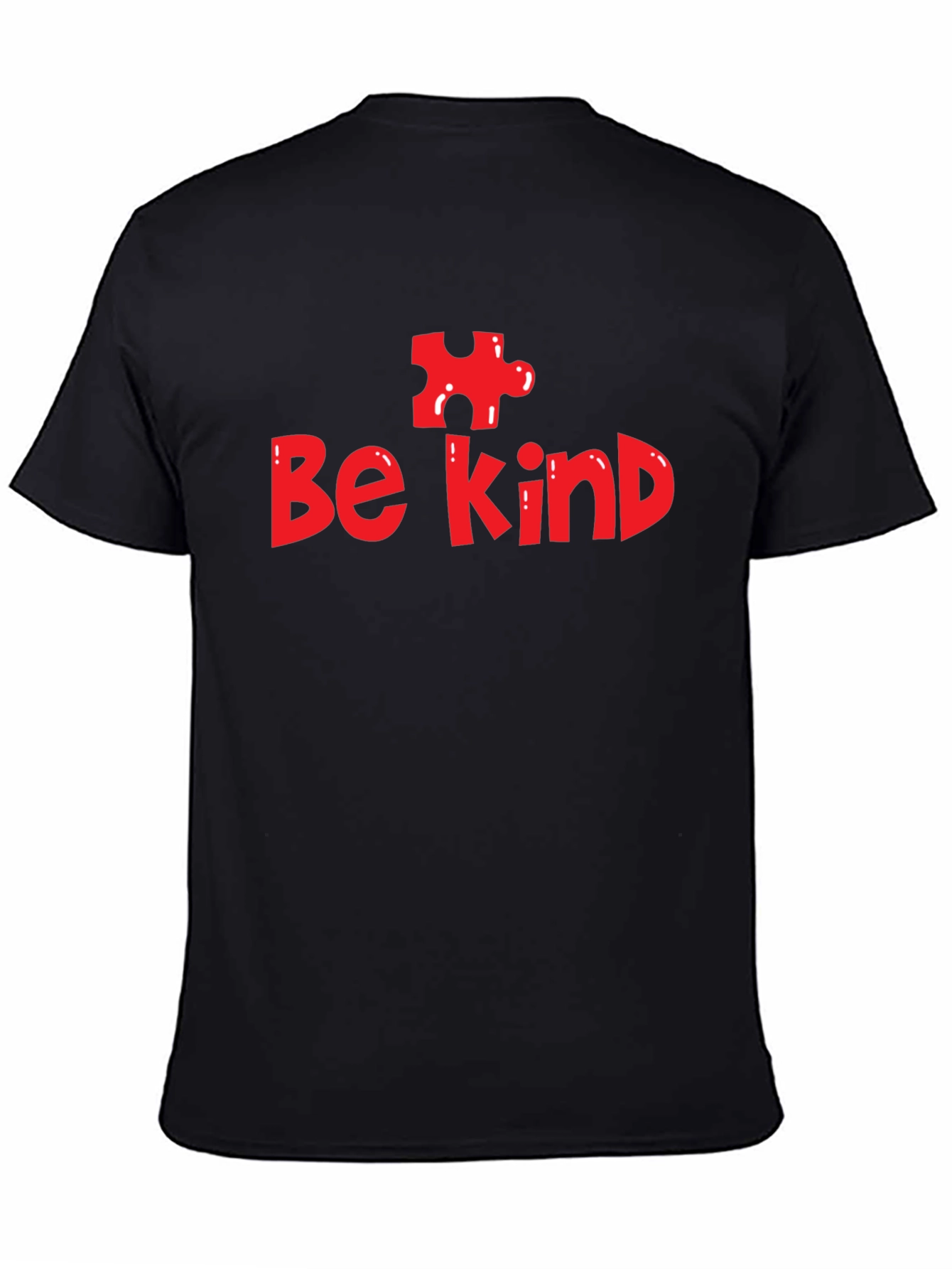 Black Be Kind Autism Awareness T-Shirt - Black view 4
