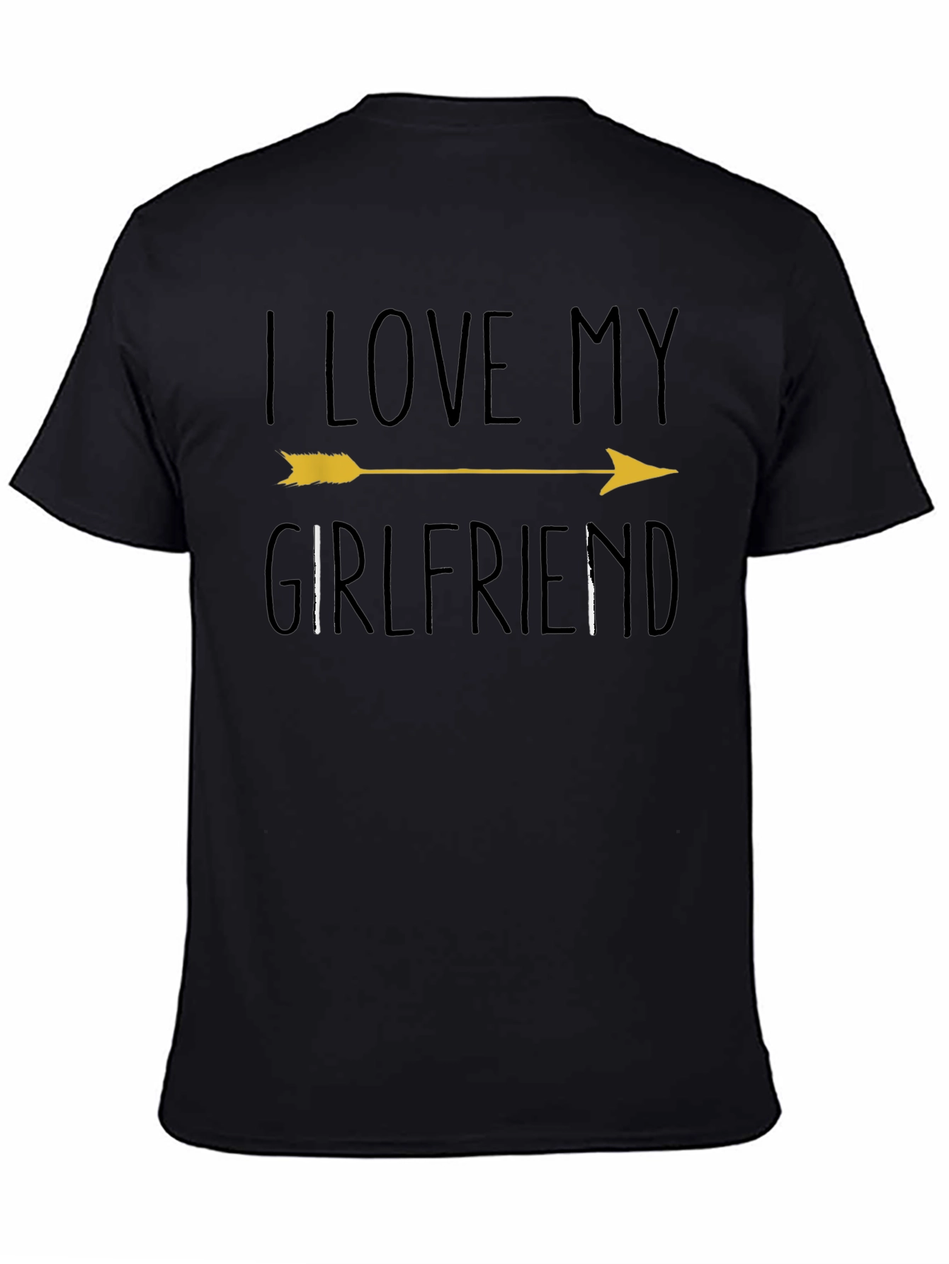 Black I Love My Girlfriend Arrow Graphic T-Shirt view 4