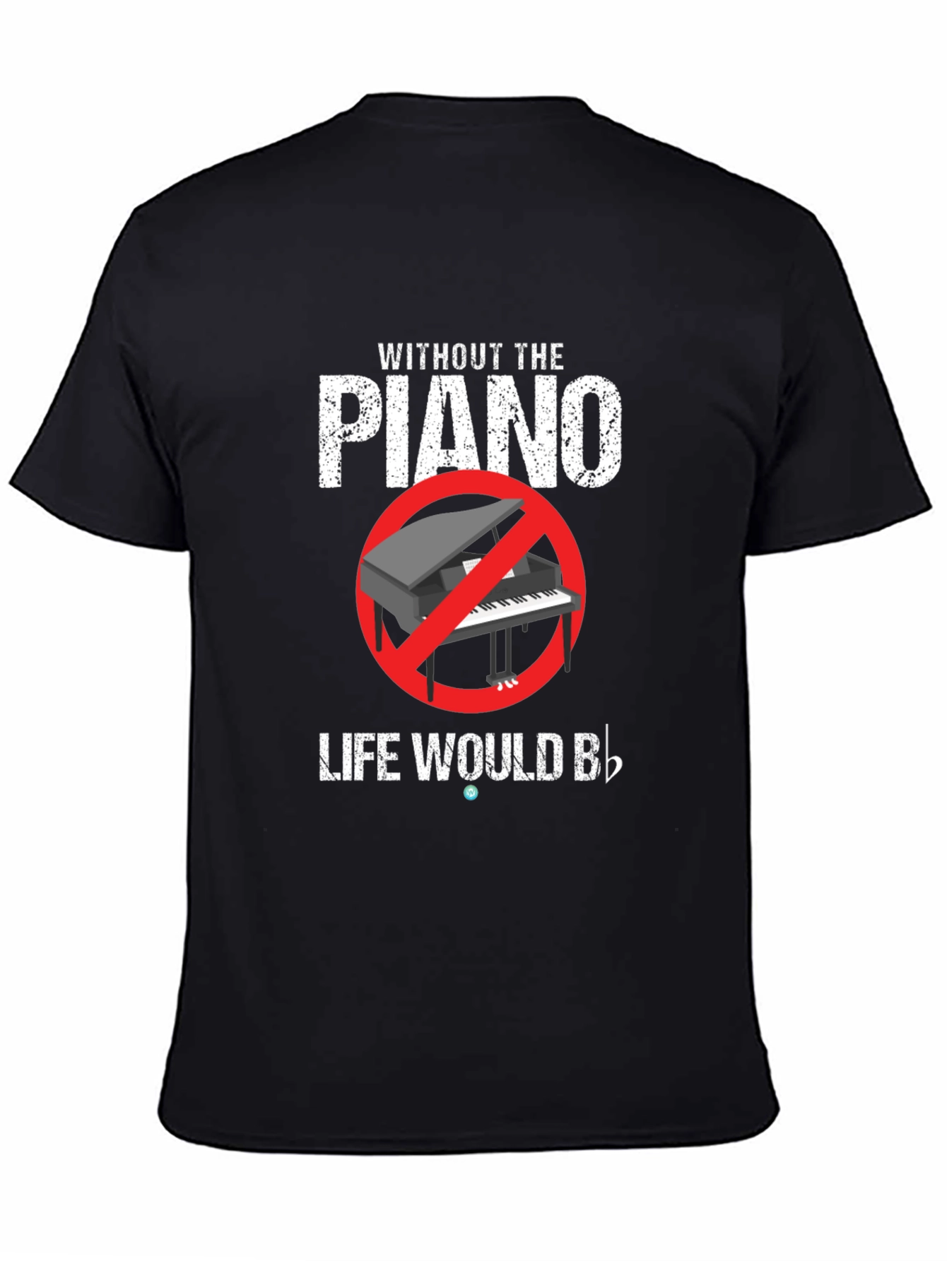 Black Piano Life Music Graphic T-Shirt view 4
