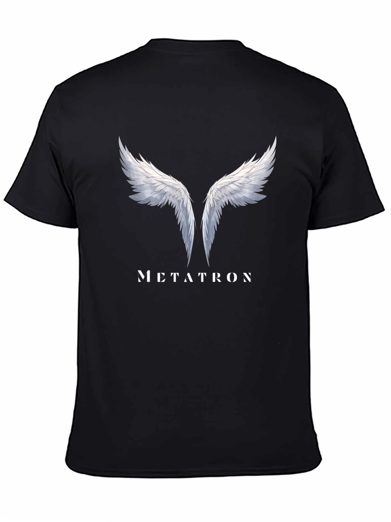 Black Metatron Wings Graphic Black T-Shirt view 4