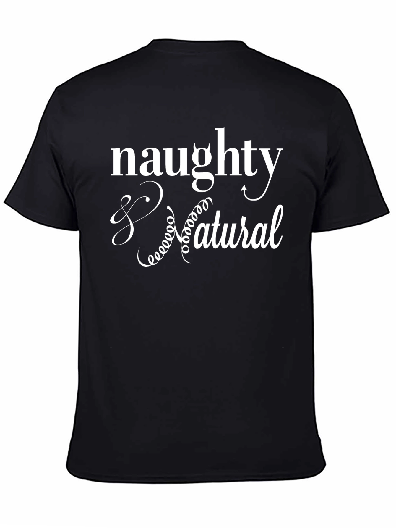 Black Naughty & Natural Graphic T-Shirt view 4