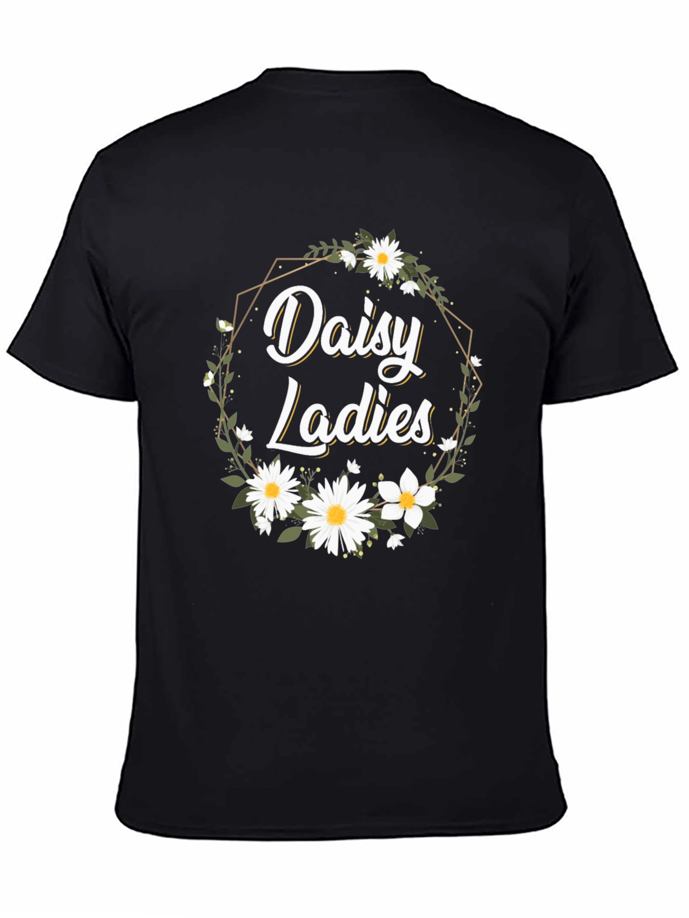 Black Daisy Ladies Graphic Tee - Floral Print view 4