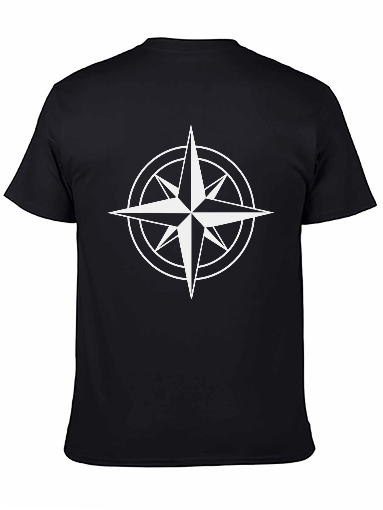 Black Compass Star Graphic Black T-Shirt view 4