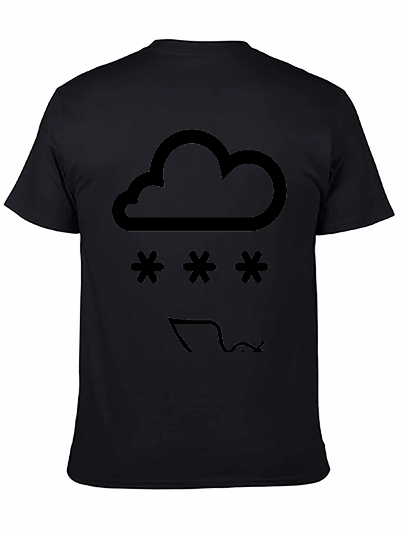 Black Snowy Cloud Graphic Tee - Black view 4