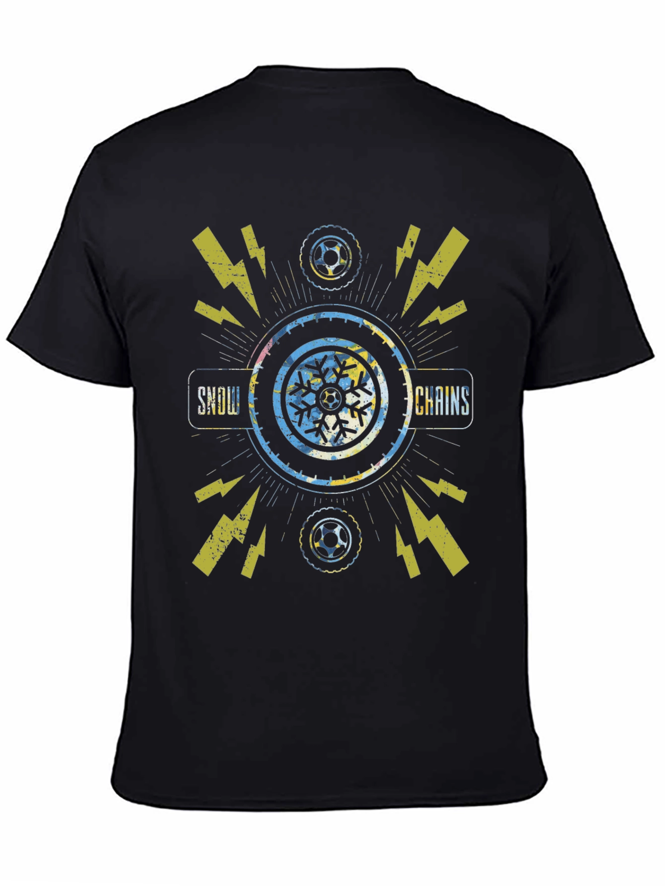 Black Snow Chains Graphic T-Shirt view 4