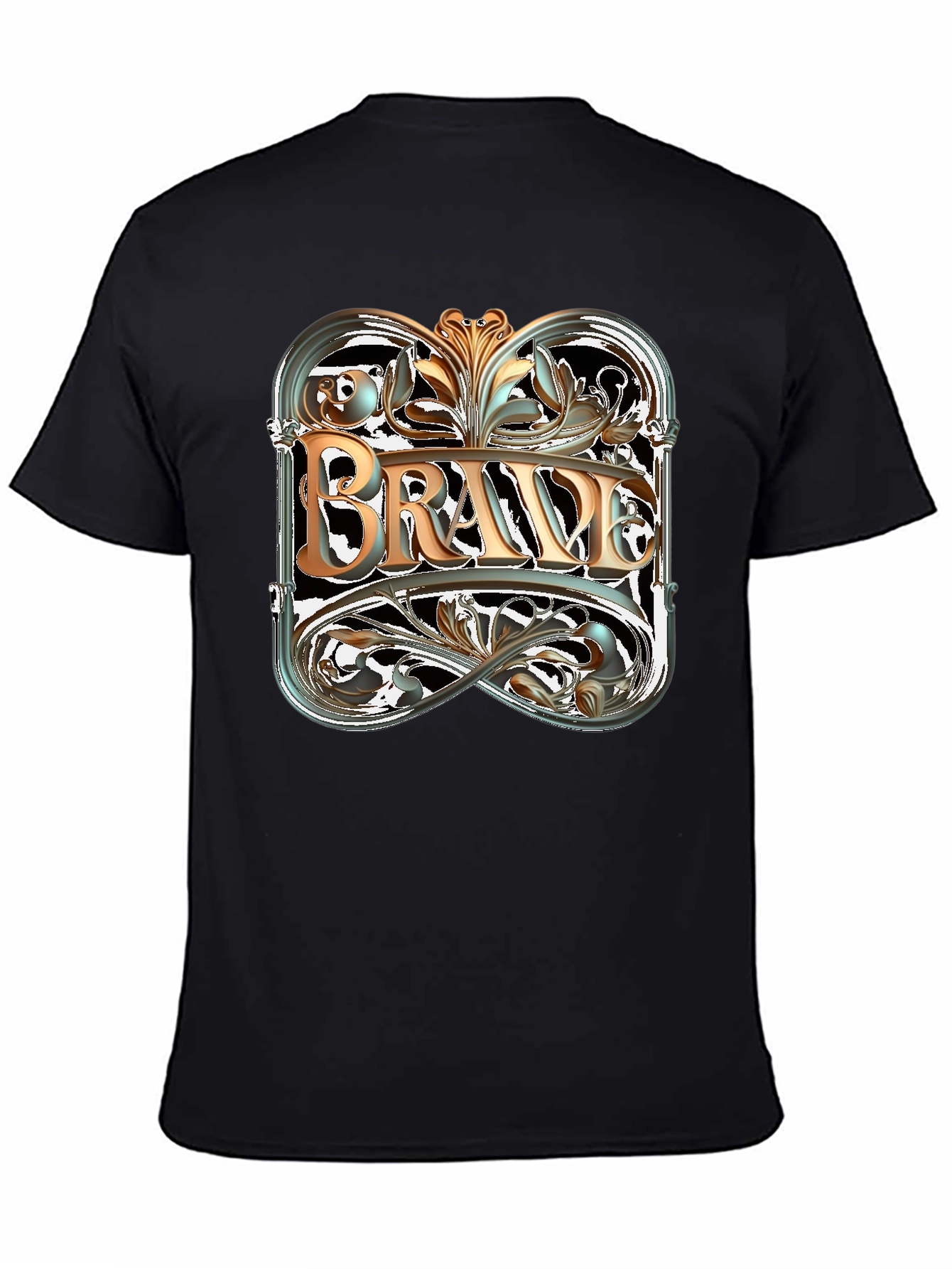 Black Brave Graphic Tee - Black Cotton Blend view 4