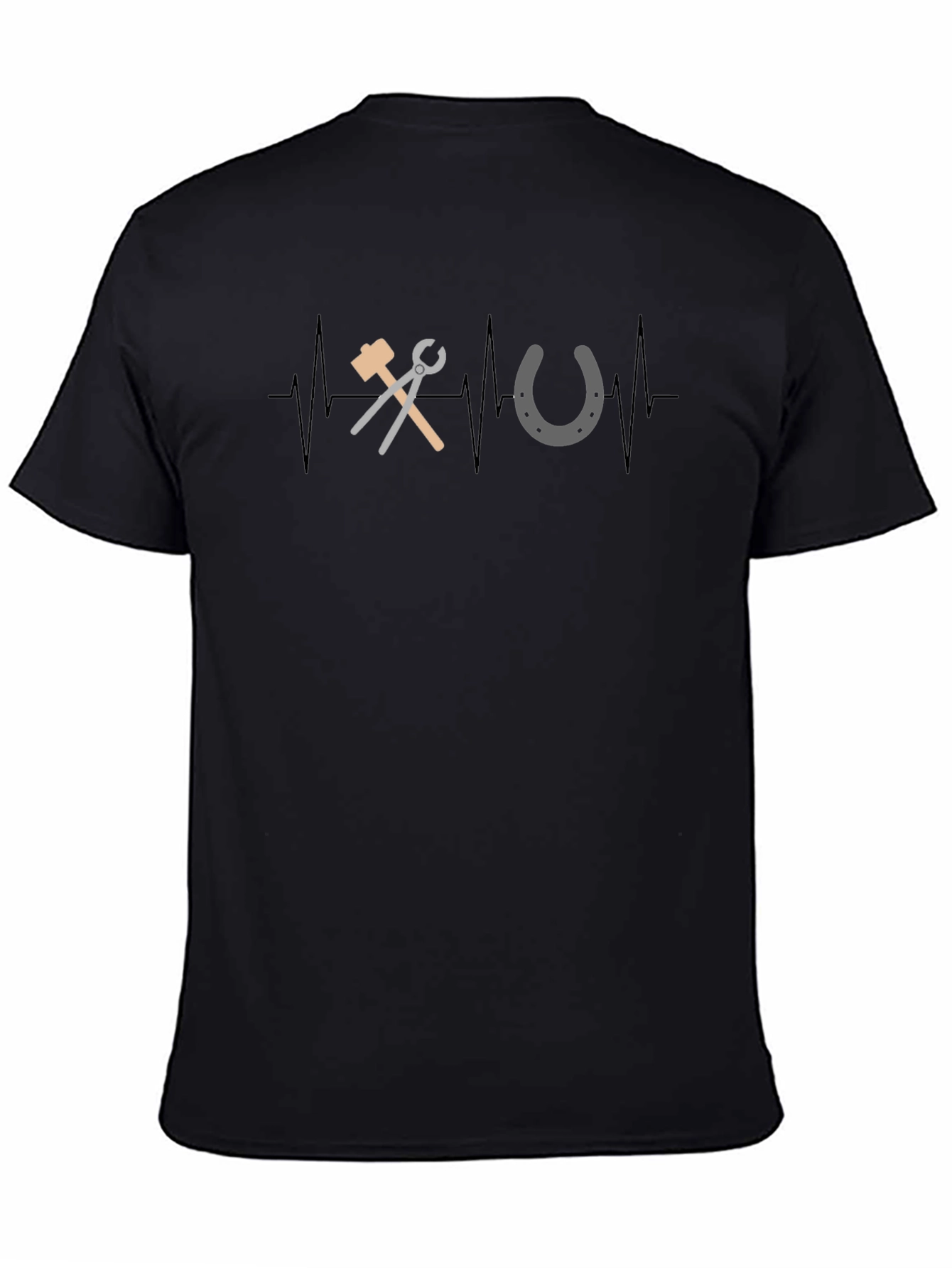 Black Blacksmith Heartbeat Graphic T-Shirt view 4