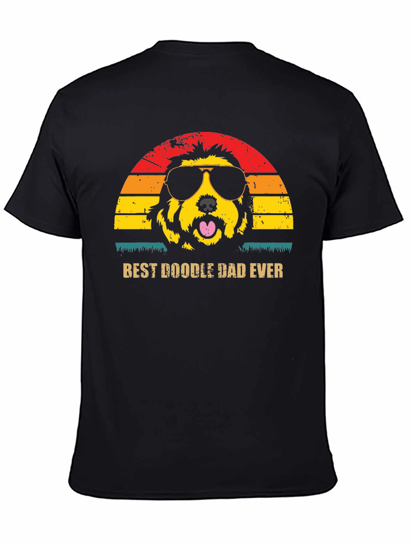 Black Best Doodle Dad Ever T-Shirt - Novelty Graphic Tee view 4