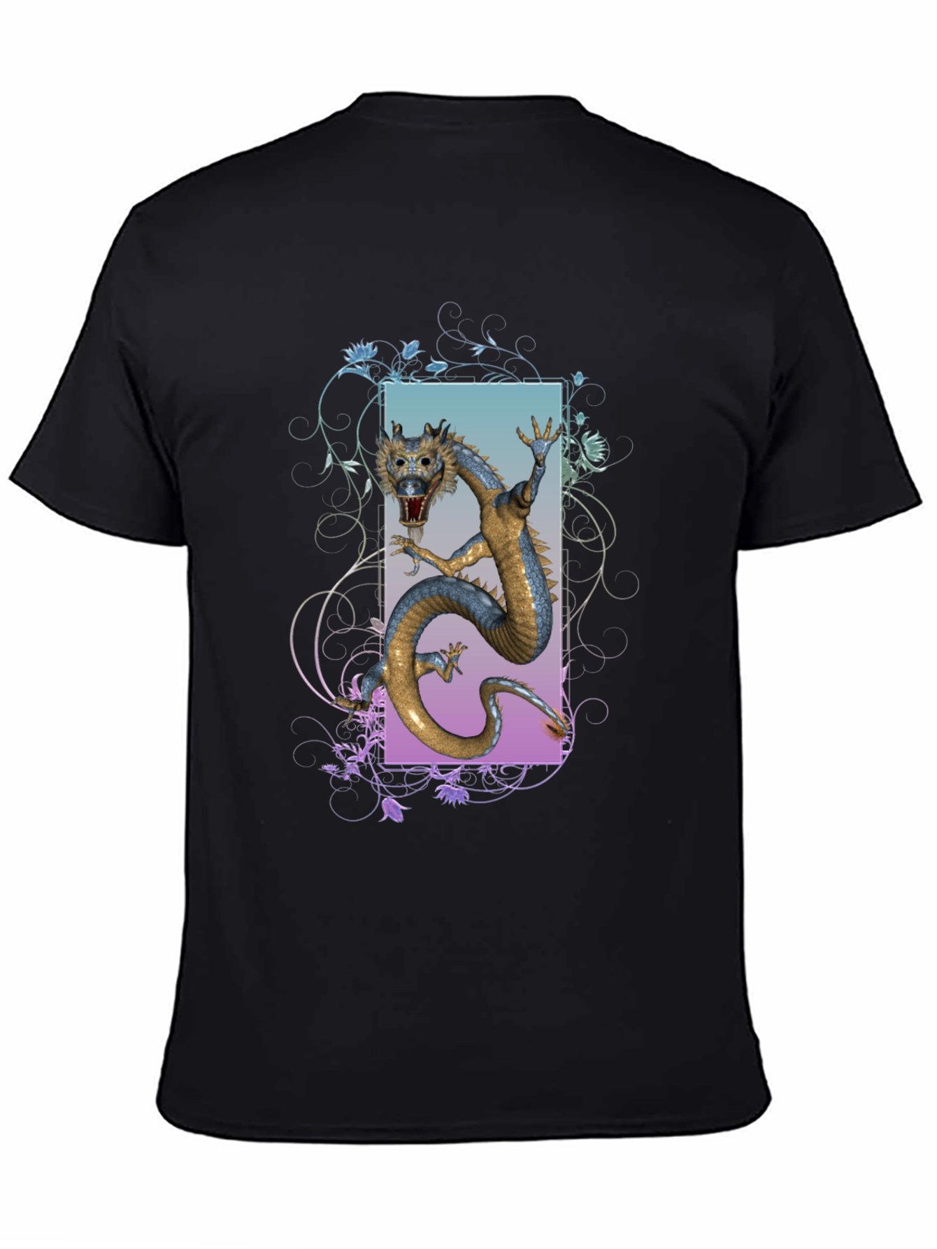 Black Dragon Graphic T-Shirt - Mythical Creature Tee view 4