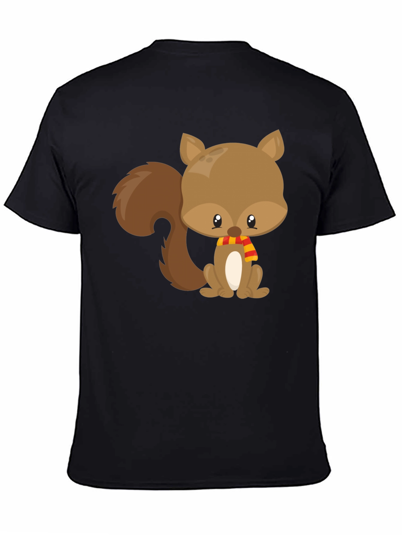 Black Cute Squirrel Black T-Shirt view 4